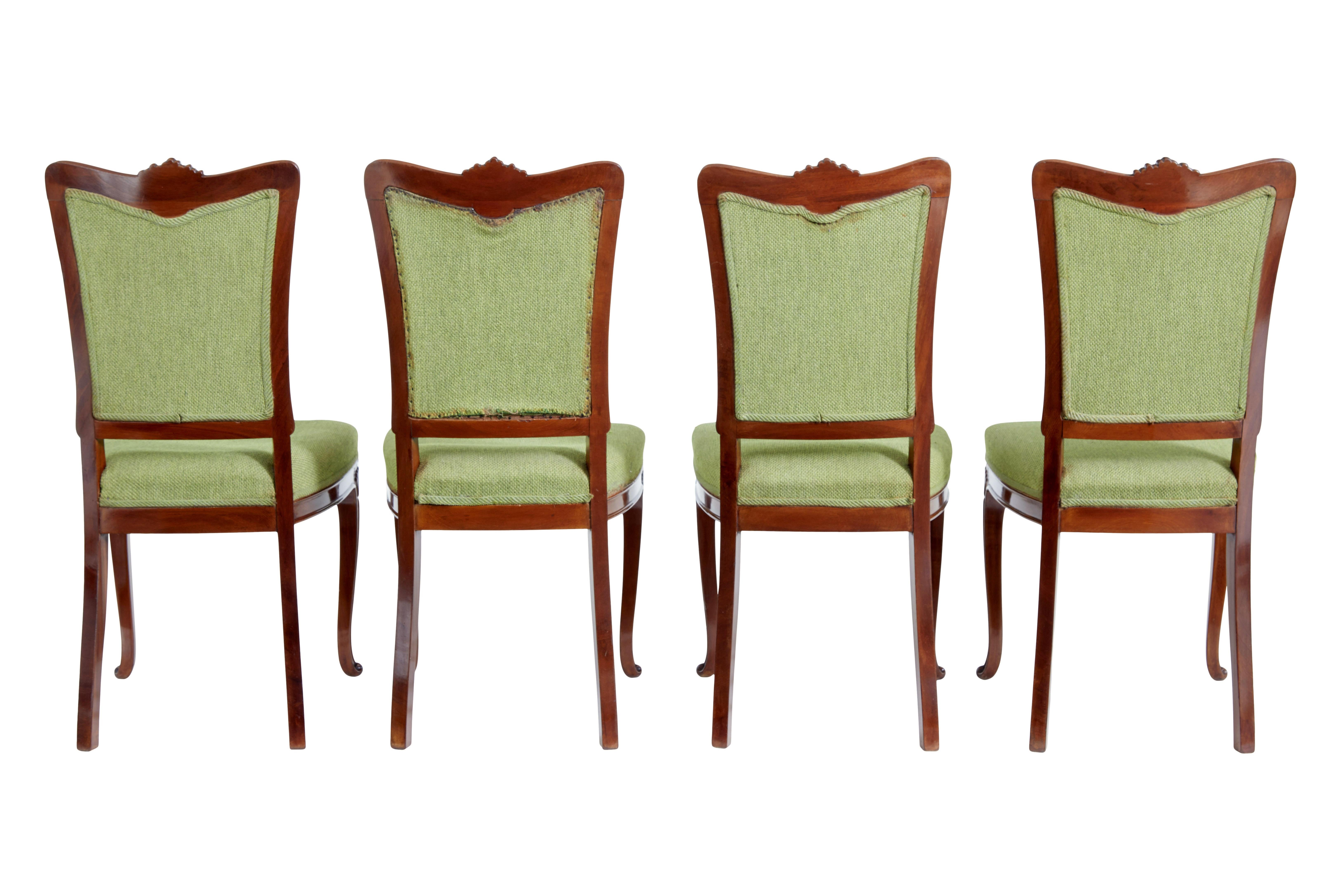 20th Century Set of 6 mid 20th century carved dining chairs For Sale