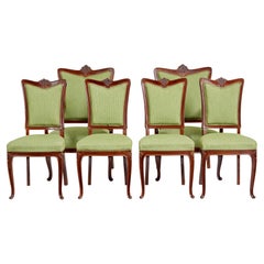 Set of 6 mid 20th century carved dining chairs