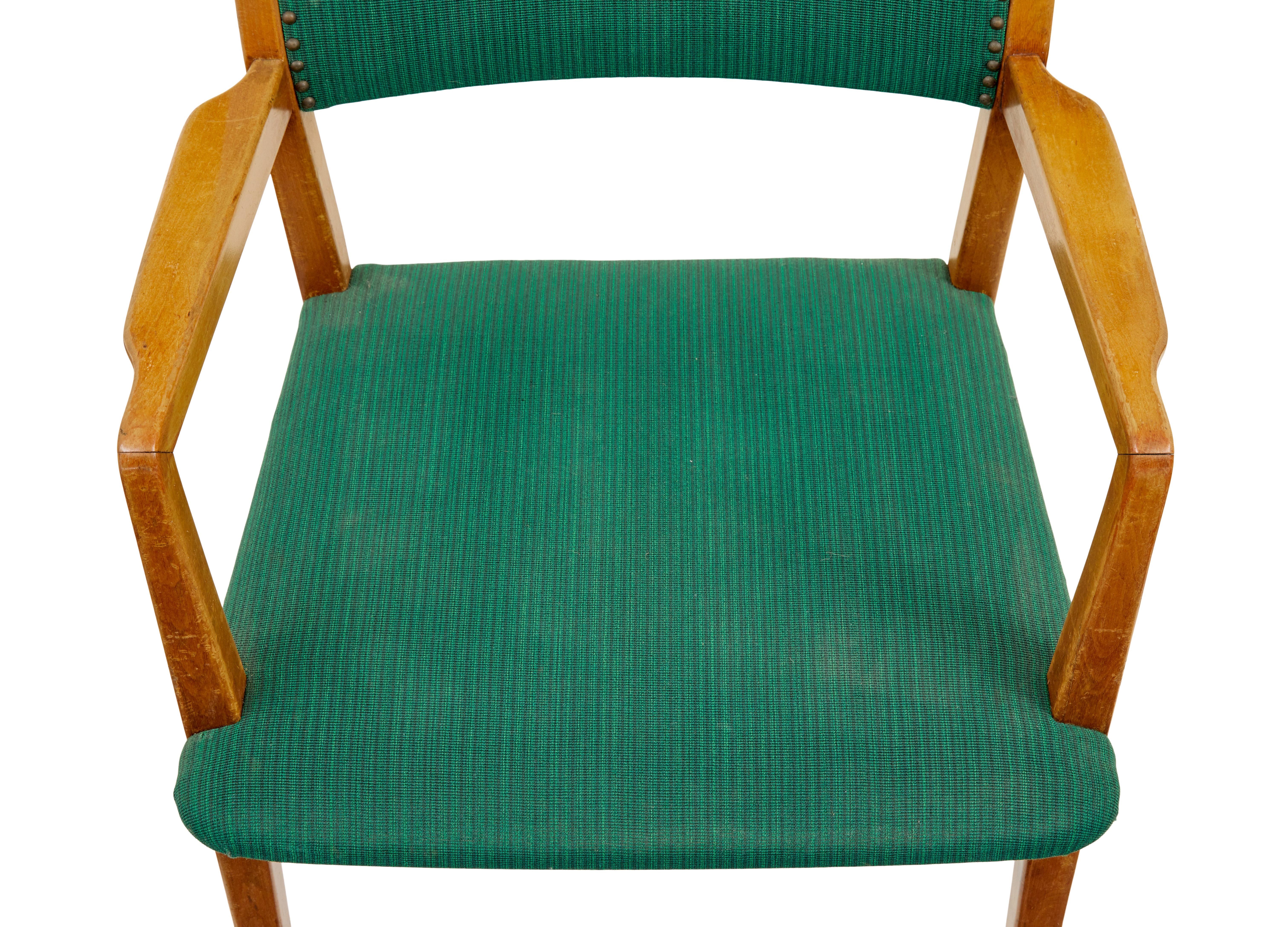 20ième siècle Ensemble de 6 fauteuils scandinaves du milieu du 20e siècle en vente