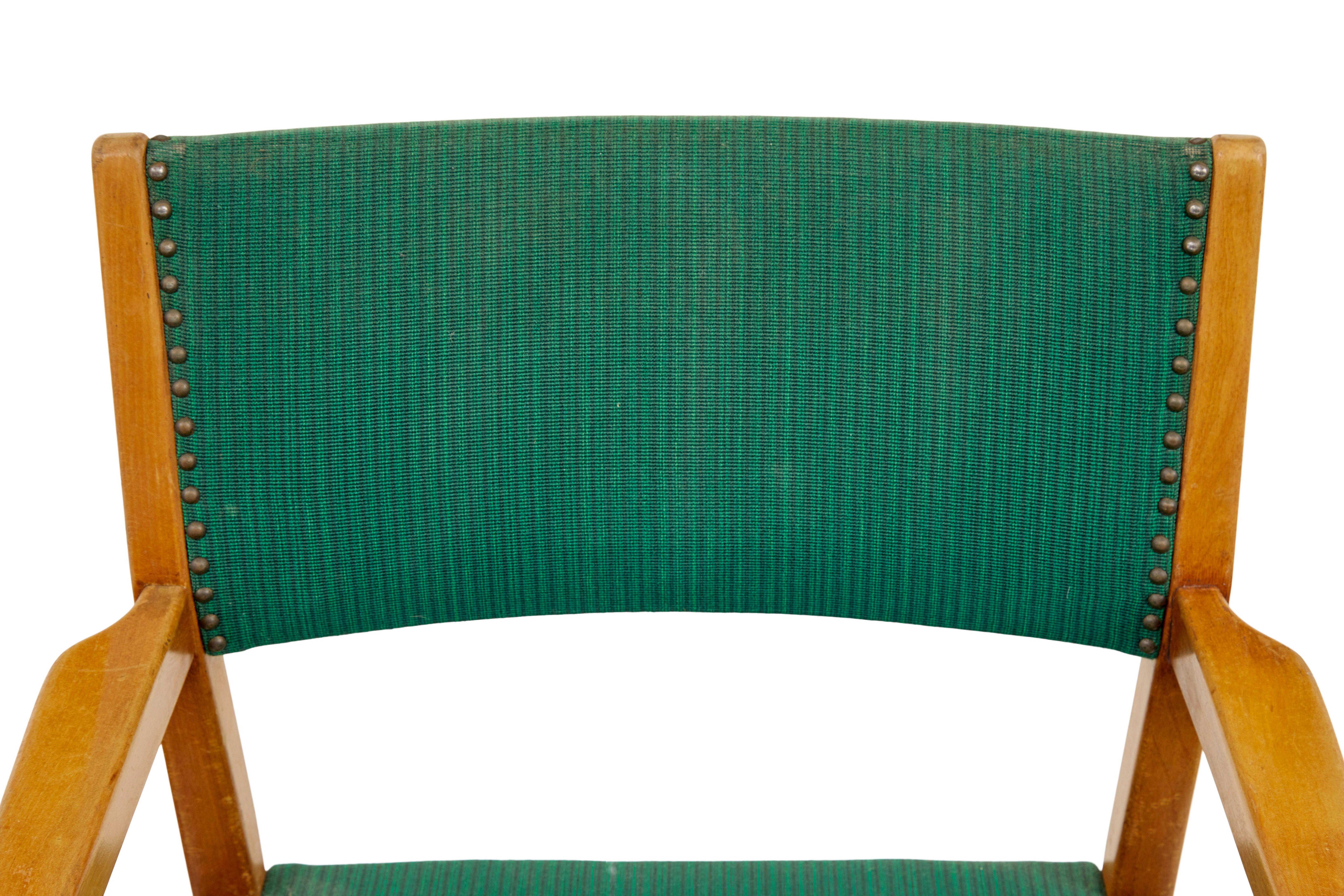 Conjunto de 6 sillones escandinavos de mediados del siglo XX Tela en venta