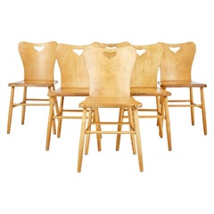 Set of 6 Mid-20th Century Scandinavian Pine Dining Chairs