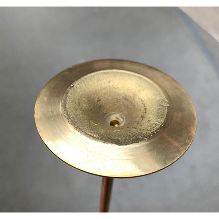 Ottone Set di 6 portacandele sottili in ottone di metà secolo, anni '60 in vendita