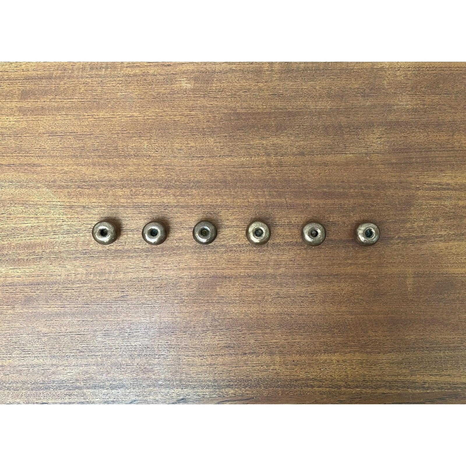 Set of 6 Mid-Century Brutalist Bronze Candle Holder, 1960s In Excellent Condition For Sale In Hamburg, DE