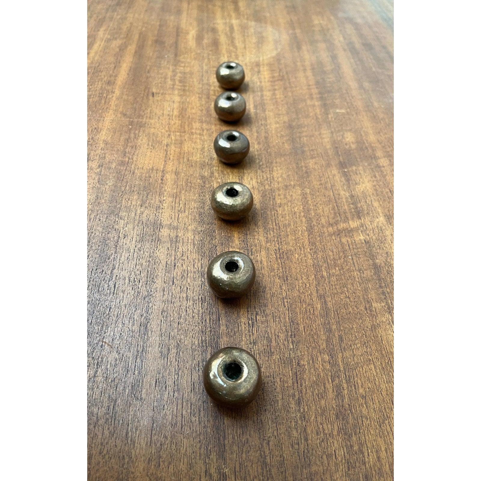 Metal Set of 6 Mid-Century Brutalist Bronze Candle Holder, 1960s For Sale