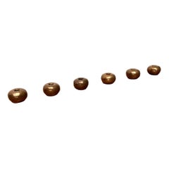Set of 6 Mid-Century Brutalist Bronze Candle Holder, 1960s