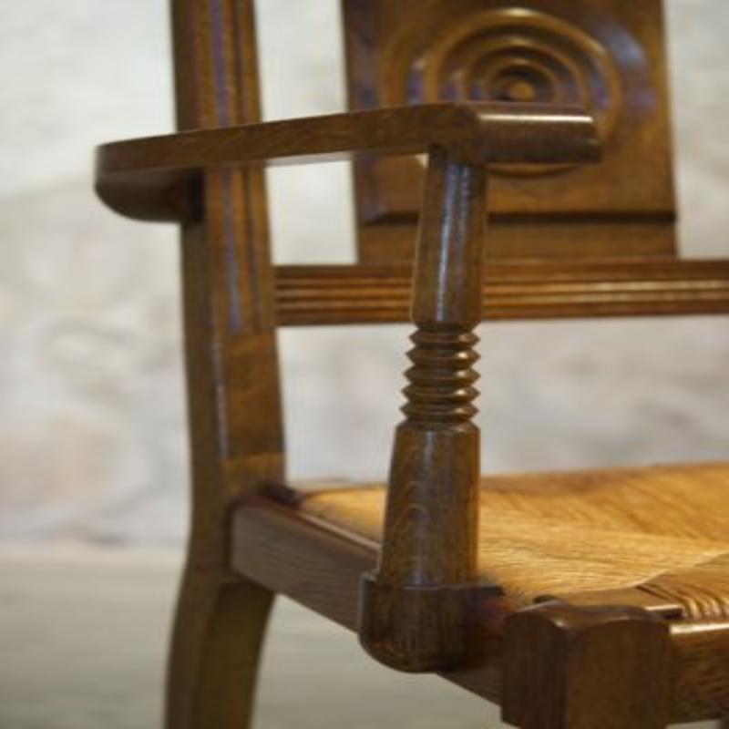 Set di 6 sedie e poltrone brutaliste di metà secolo, anni '50 in vendita 7