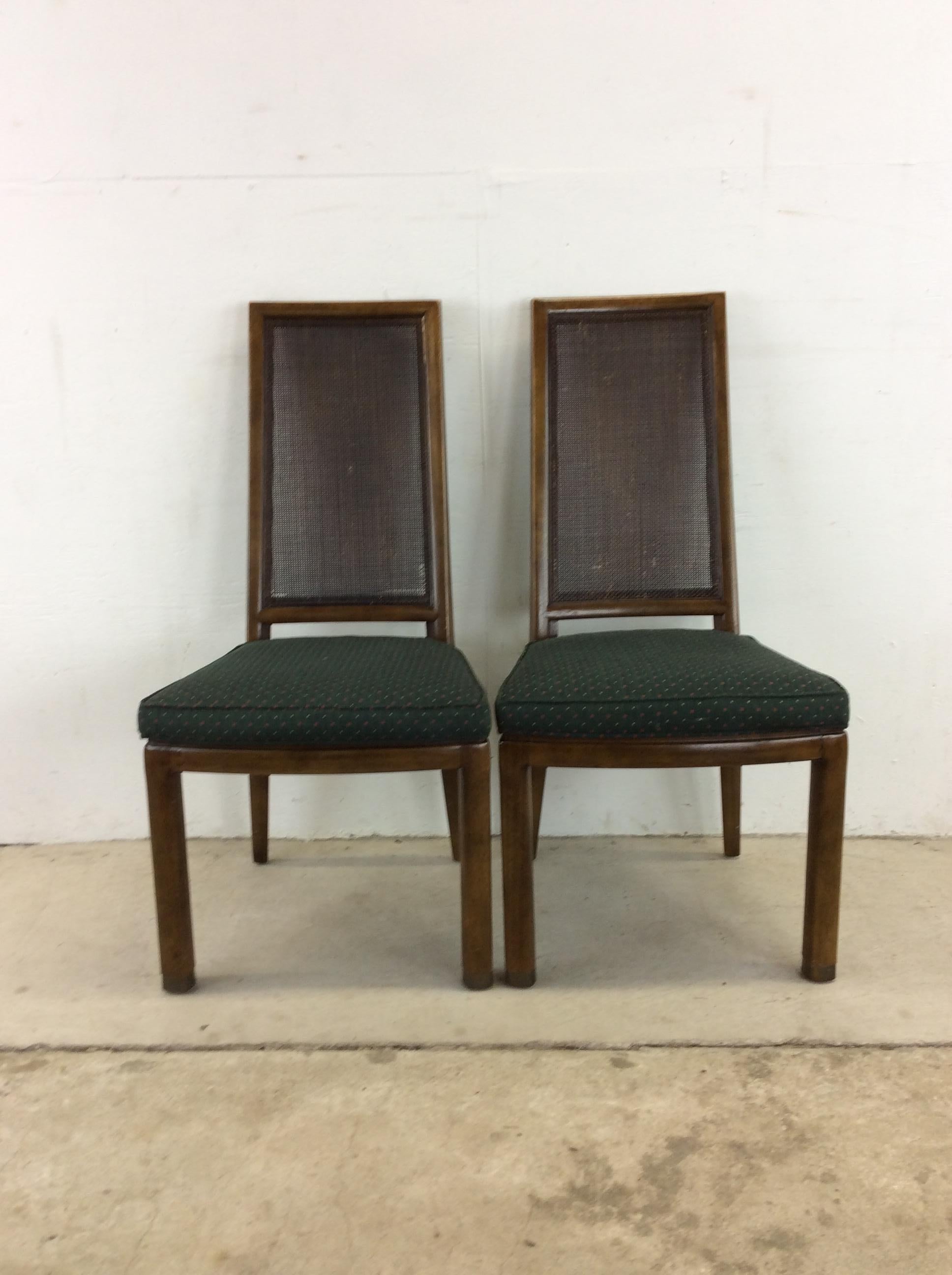 Set of 6 Midcentury Cane-Back Dining Chairs by Henredon  For Sale 1