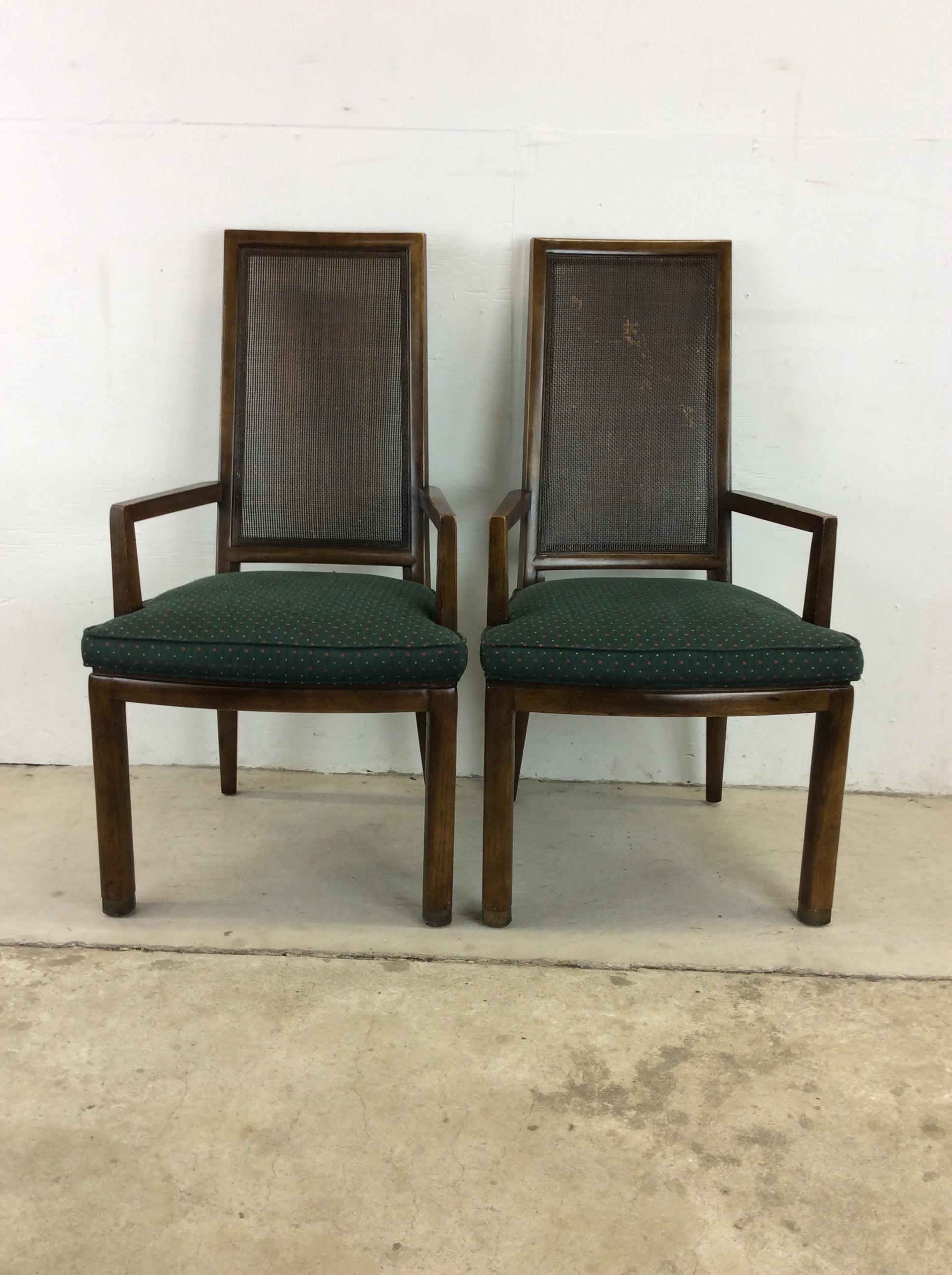 Ensemble de 6 chaises de salle à manger à dossier canné du milieu du siècle par Henredon  en vente 6