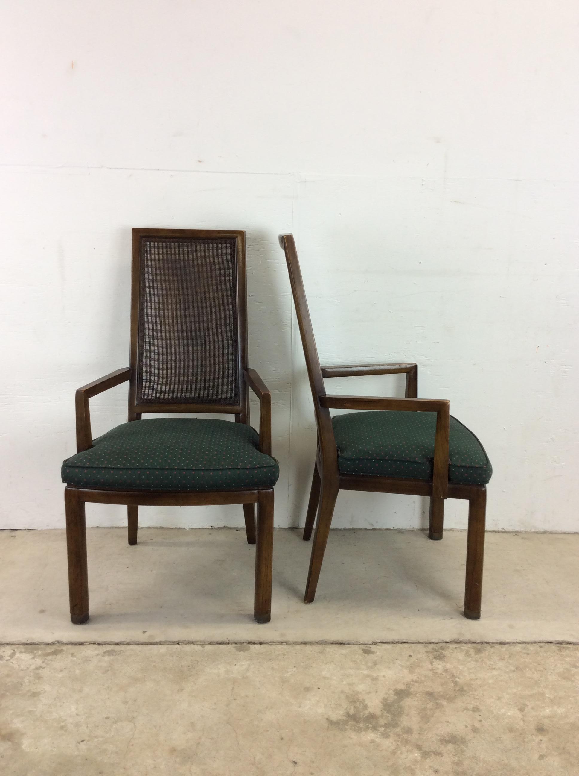 Set of 6 Midcentury Cane-Back Dining Chairs by Henredon 6