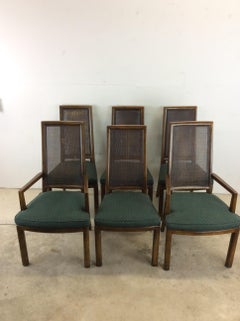 Set of 6 Midcentury Cane-Back Dining Chairs by Henredon