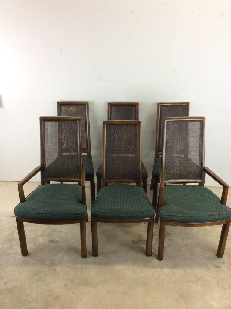 Set of Midcentury Cane-Back Dining Chairs by Henredon