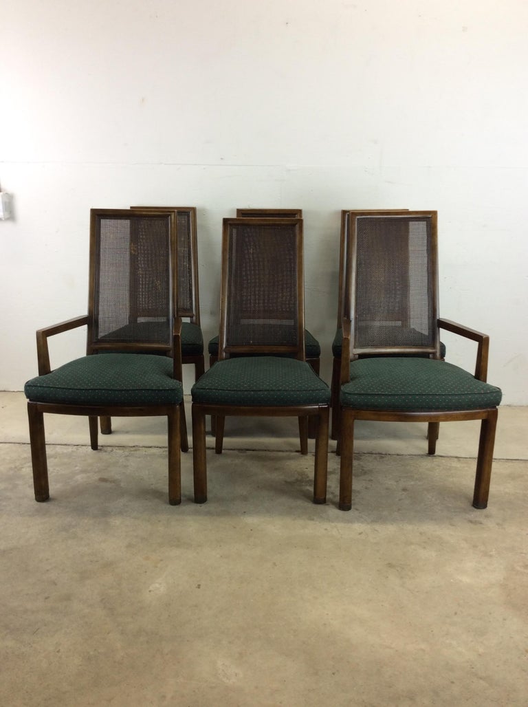 Set of 6 Midcentury CaneBack Dining Chairs by Henredon For Sale at 1stDibs