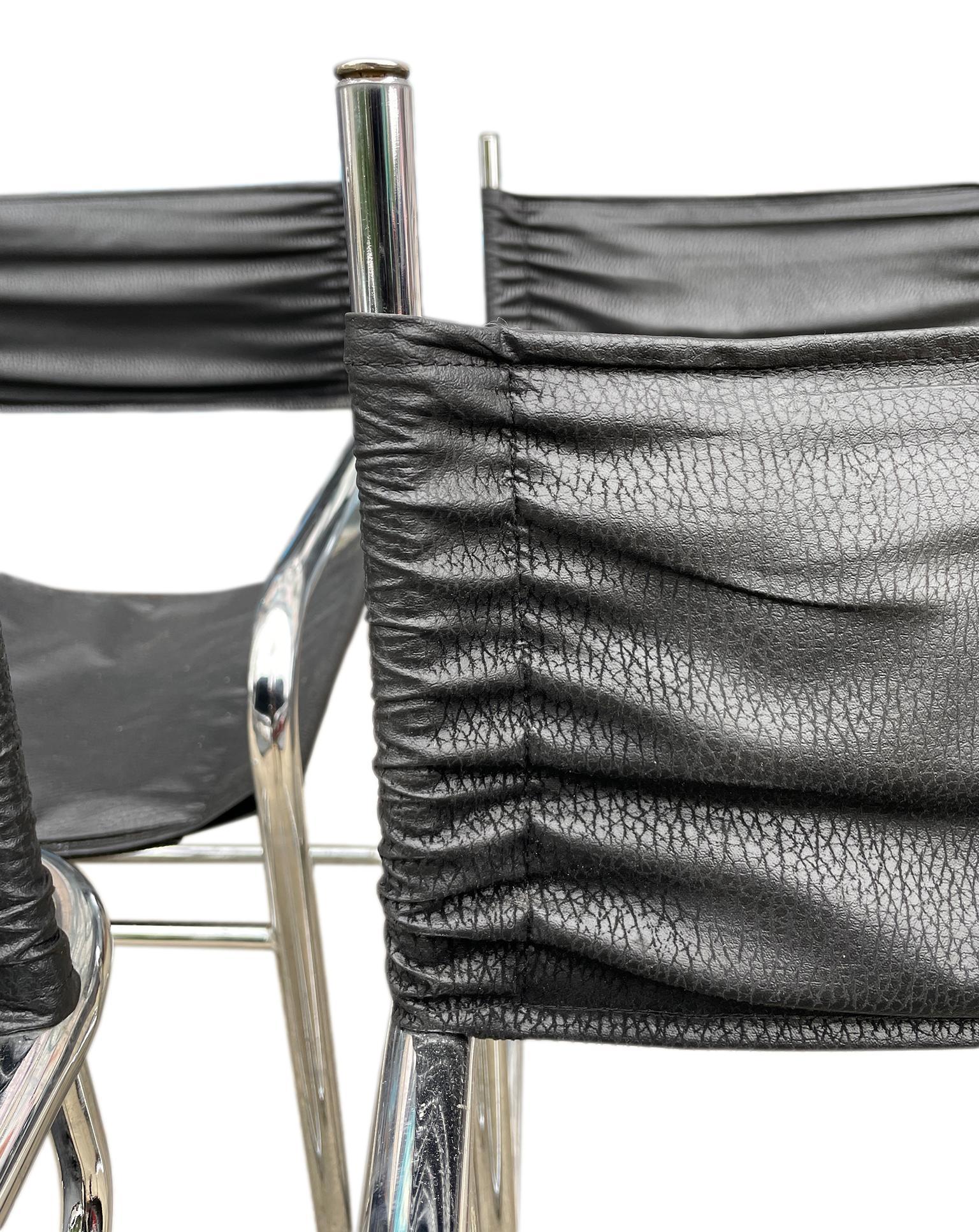 Ensemble de 6 fauteuils de salle à manger en porte-à-faux chromés du milieu du siècle dernier, style Mart Stam Bon état - En vente à Brooklyn, NY