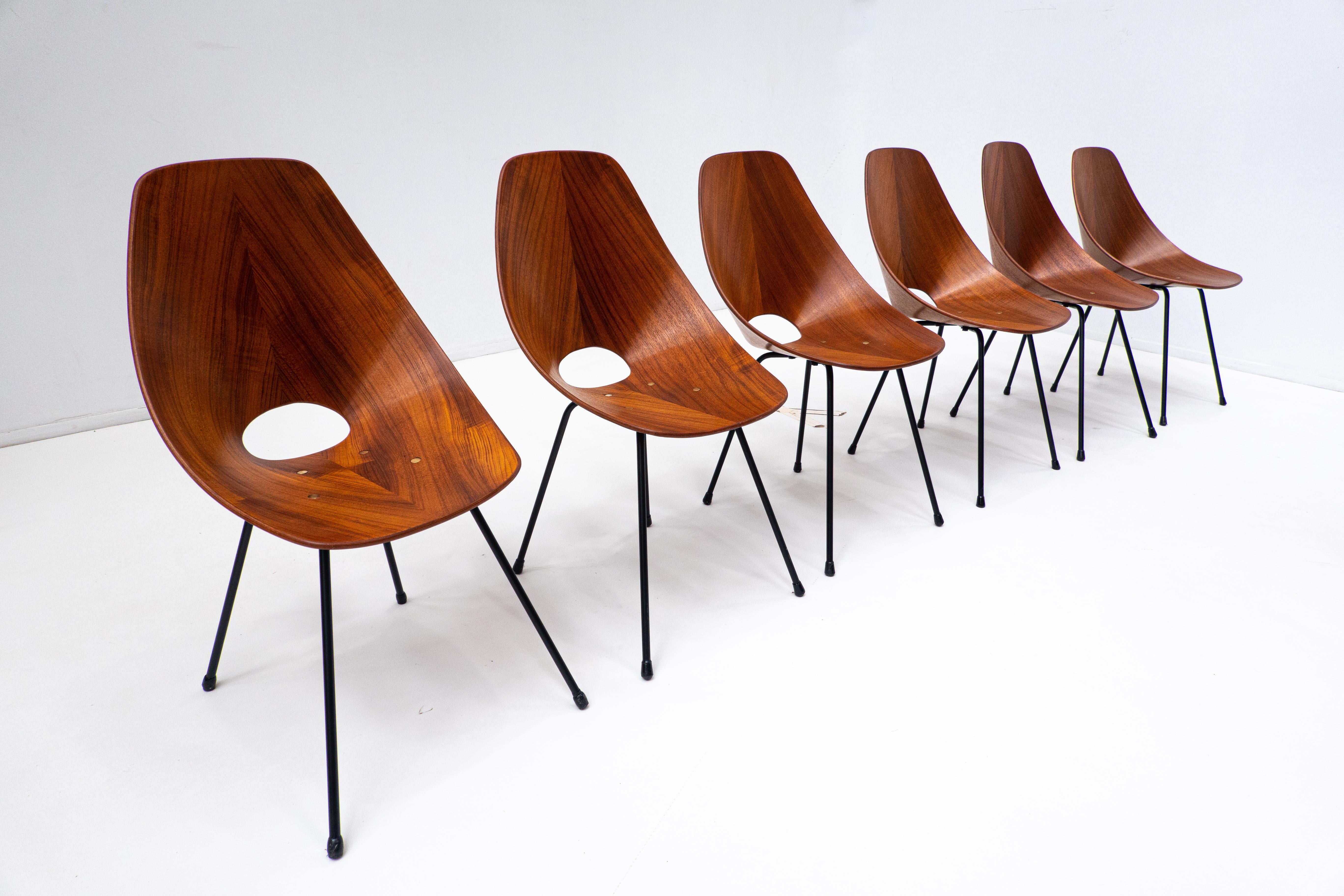 Set of 6 Mid-Century Chairs by Vittorio Nobili for Fratelli Tagliabue, Italy 1