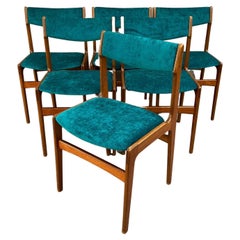 Set of 6 Mid Century Chairs Designed by Erik Buch for O.D. Møbler