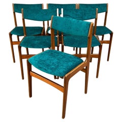 Set of 6 Mid Century Chairs Designed by Erik Buch for O.D. Møbler