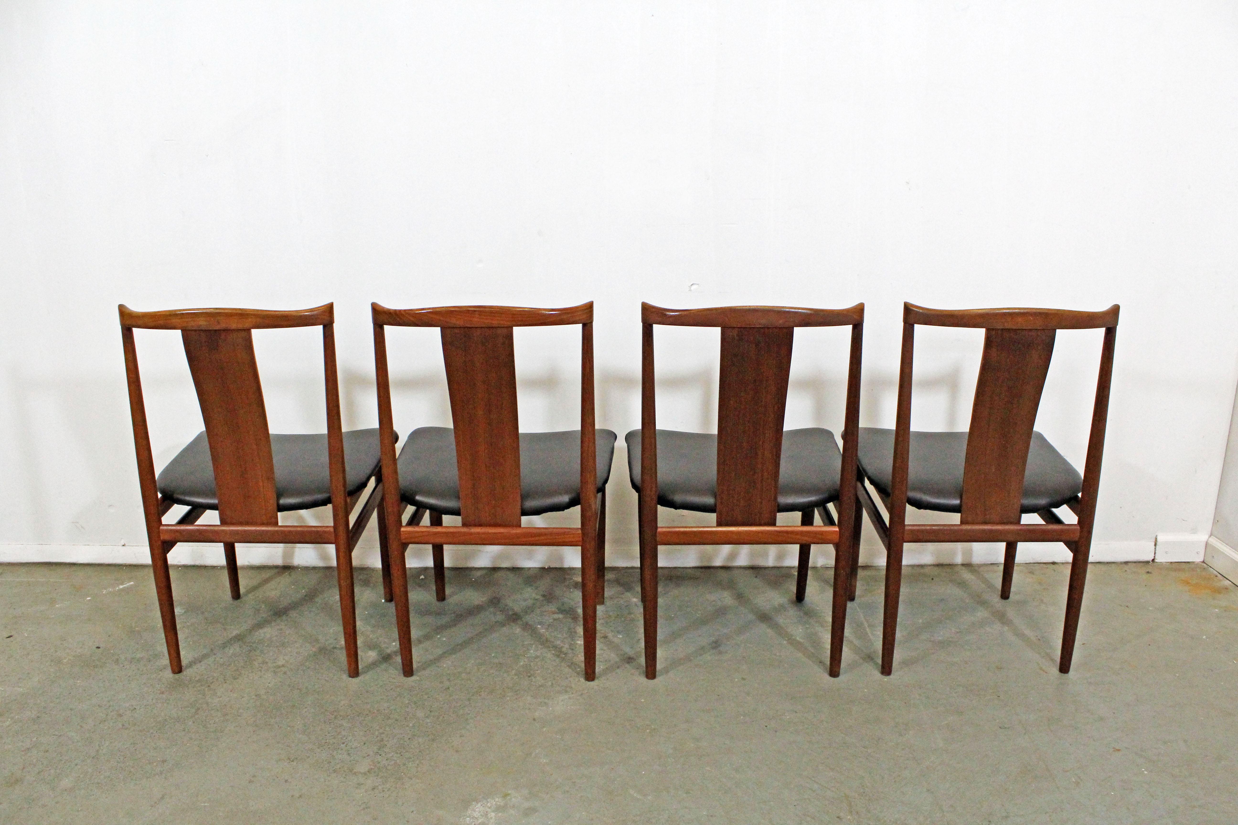 Scandinavian Modern Set of 4 Mid Century Danish Modern Folke Ohlsson Style Teak Dining Chairs
