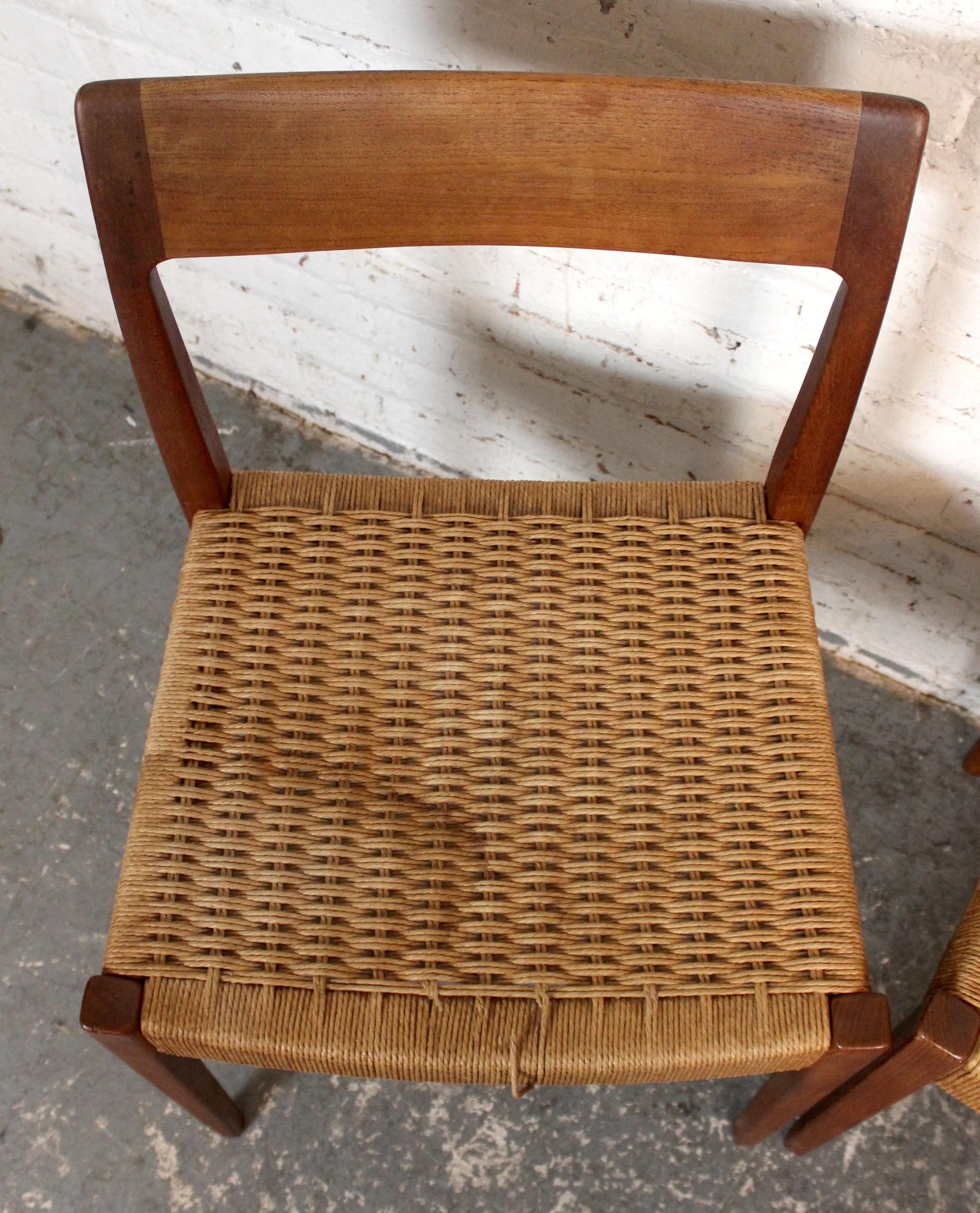 Set of 6 Mid-Century Danish Papercord 