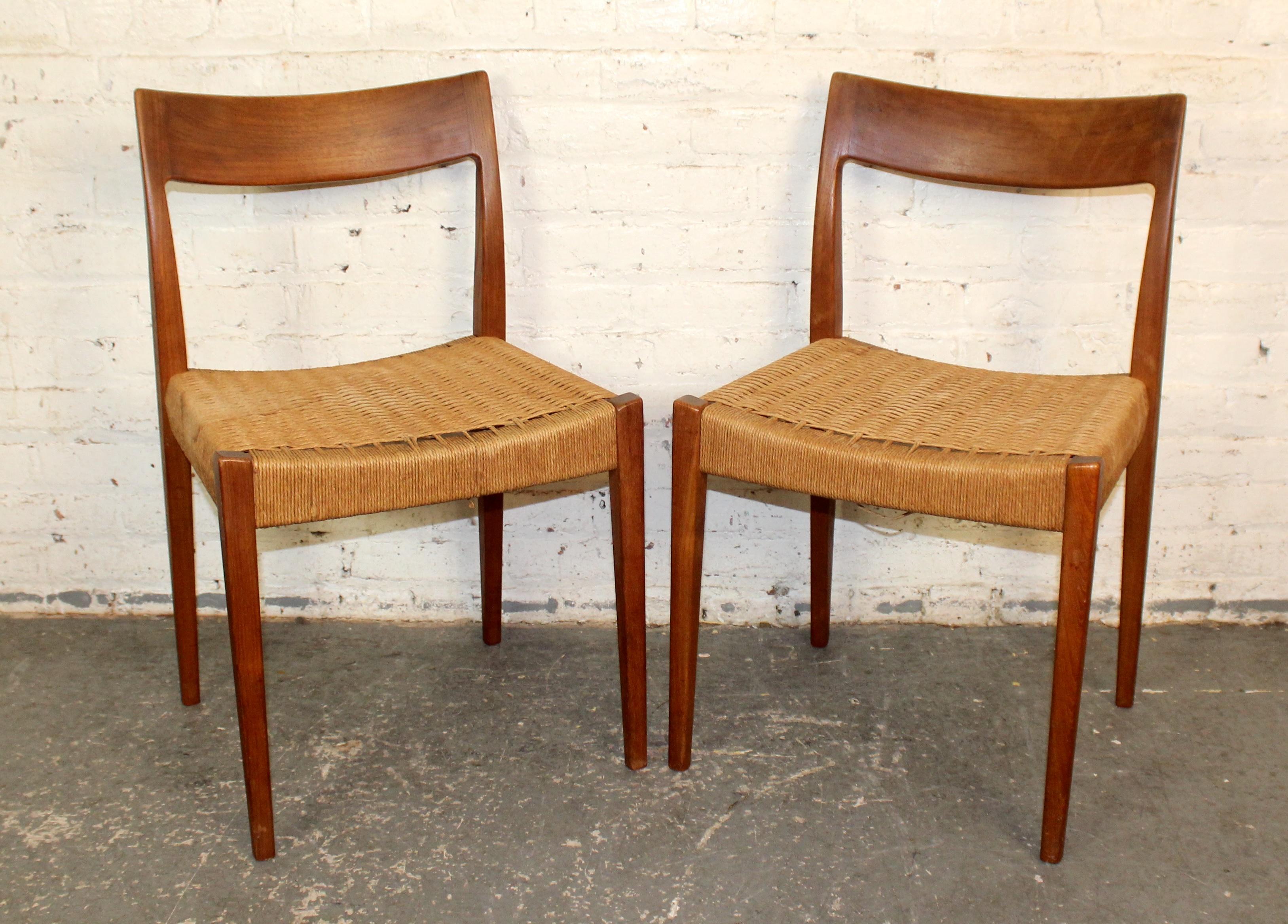 Set of 6 Mid-Century Danish Papercord 