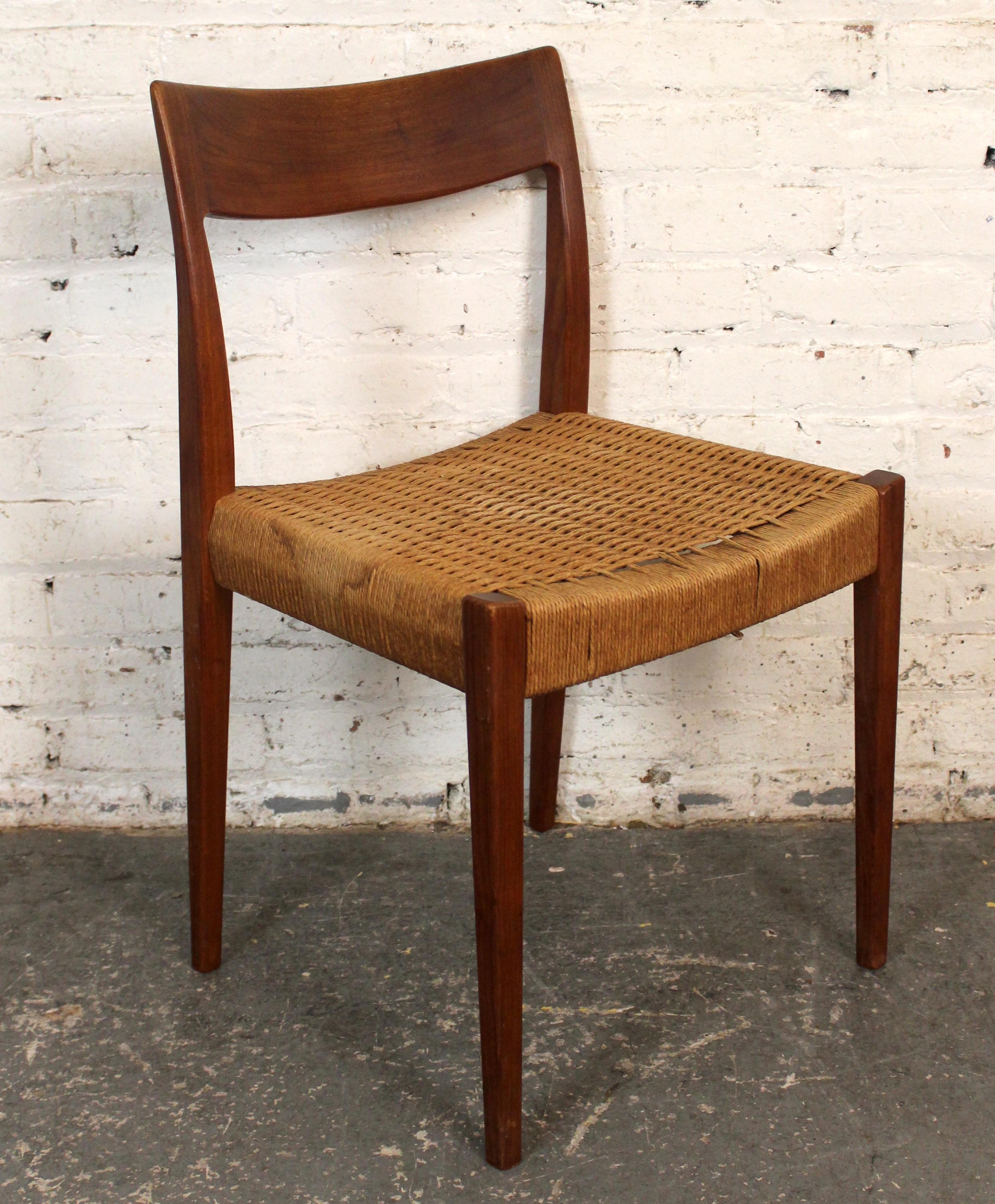 Set of 6 Mid-Century Danish Papercord 
