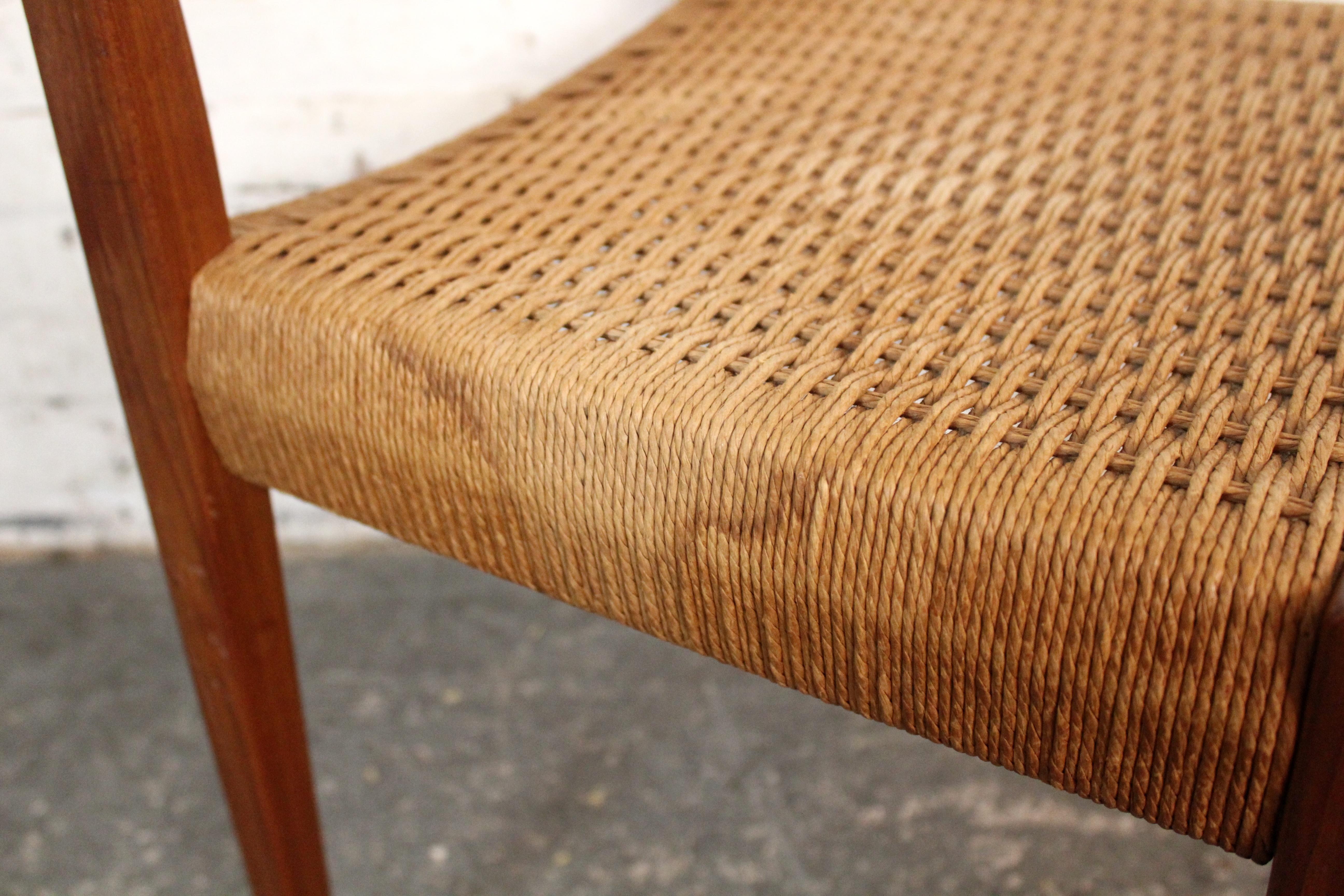 Set of 6 Mid-Century Danish Papercord 