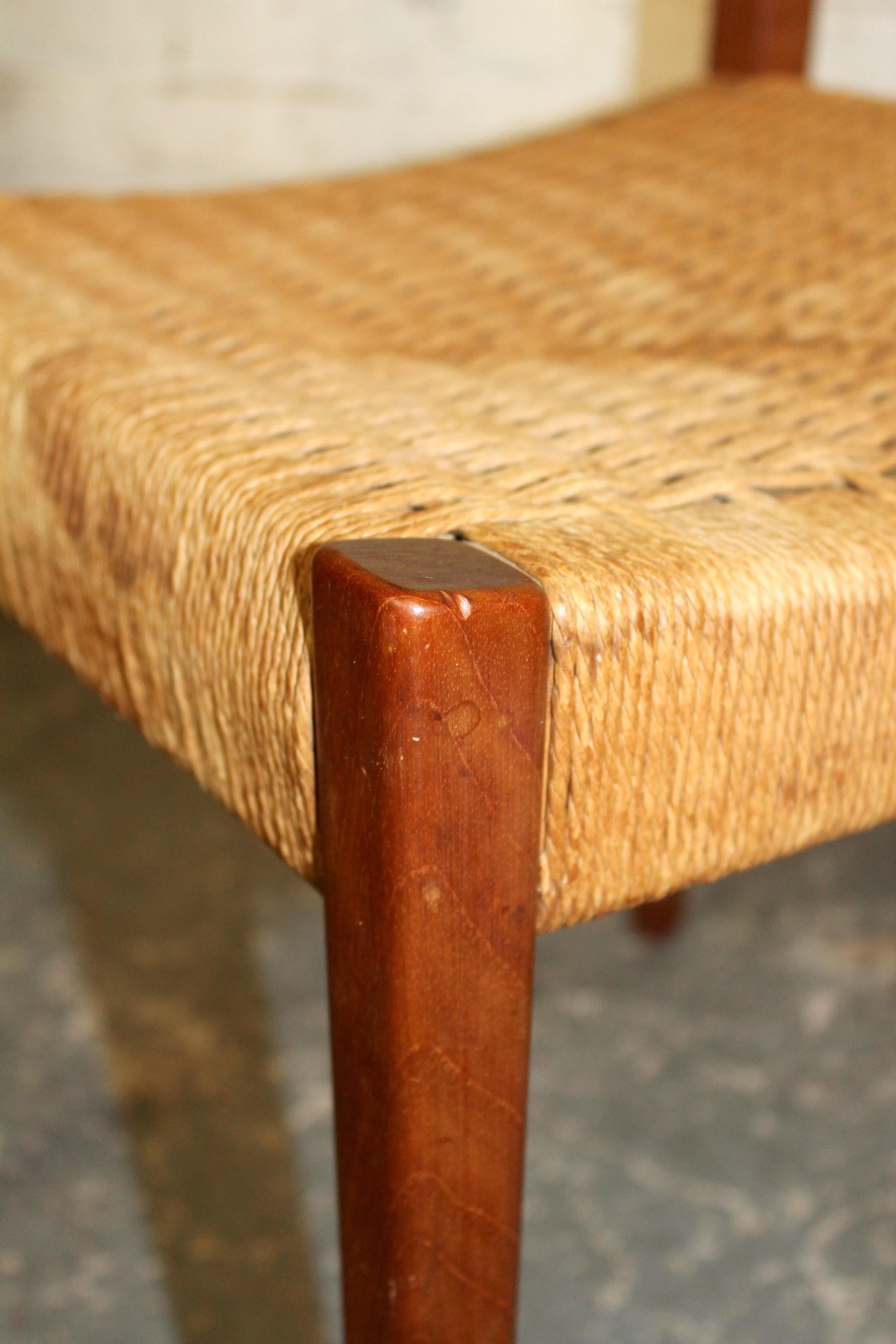 Set of 6 Mid-Century Danish Papercord 