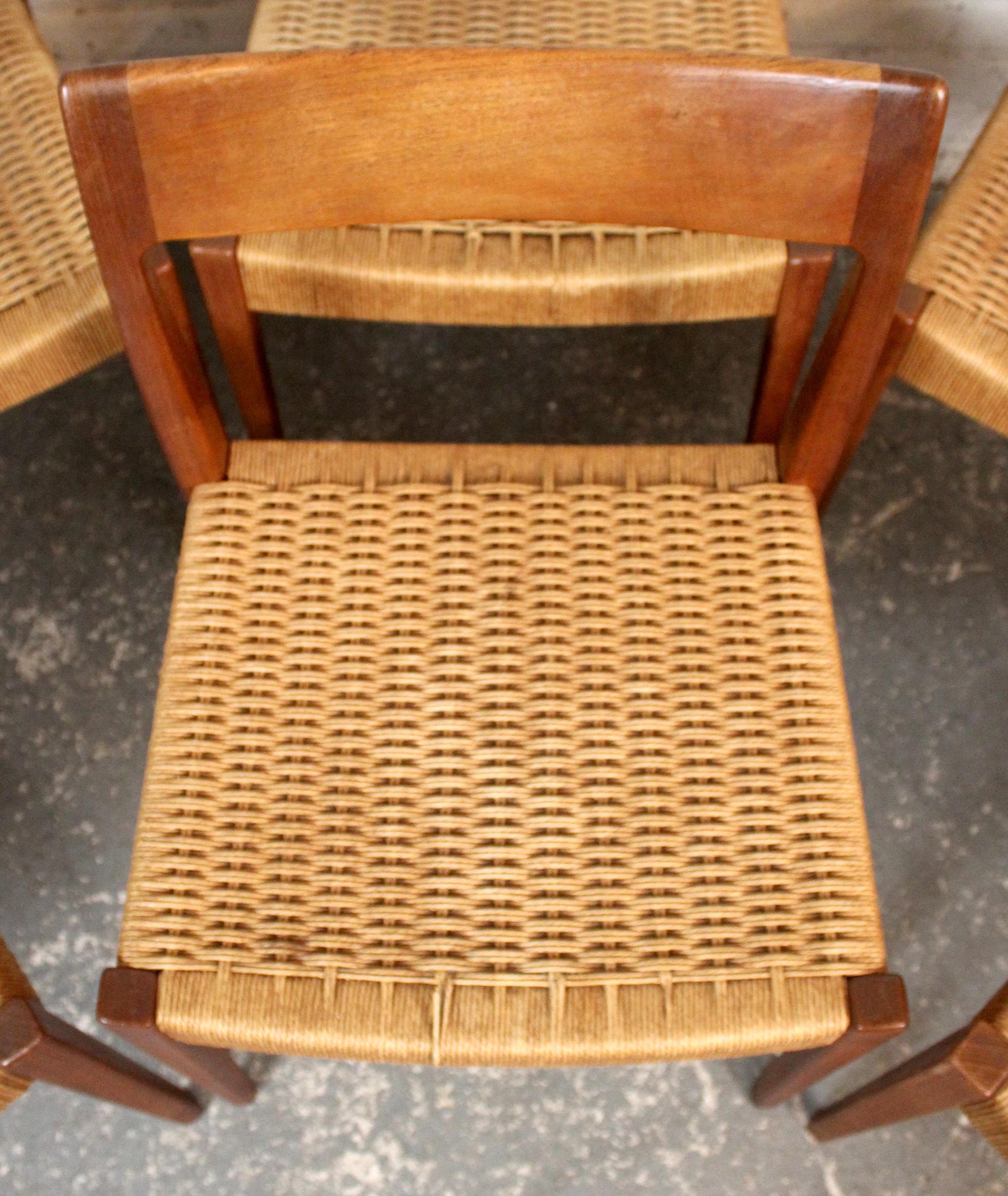 Set of 6 Mid-Century Danish Papercord 