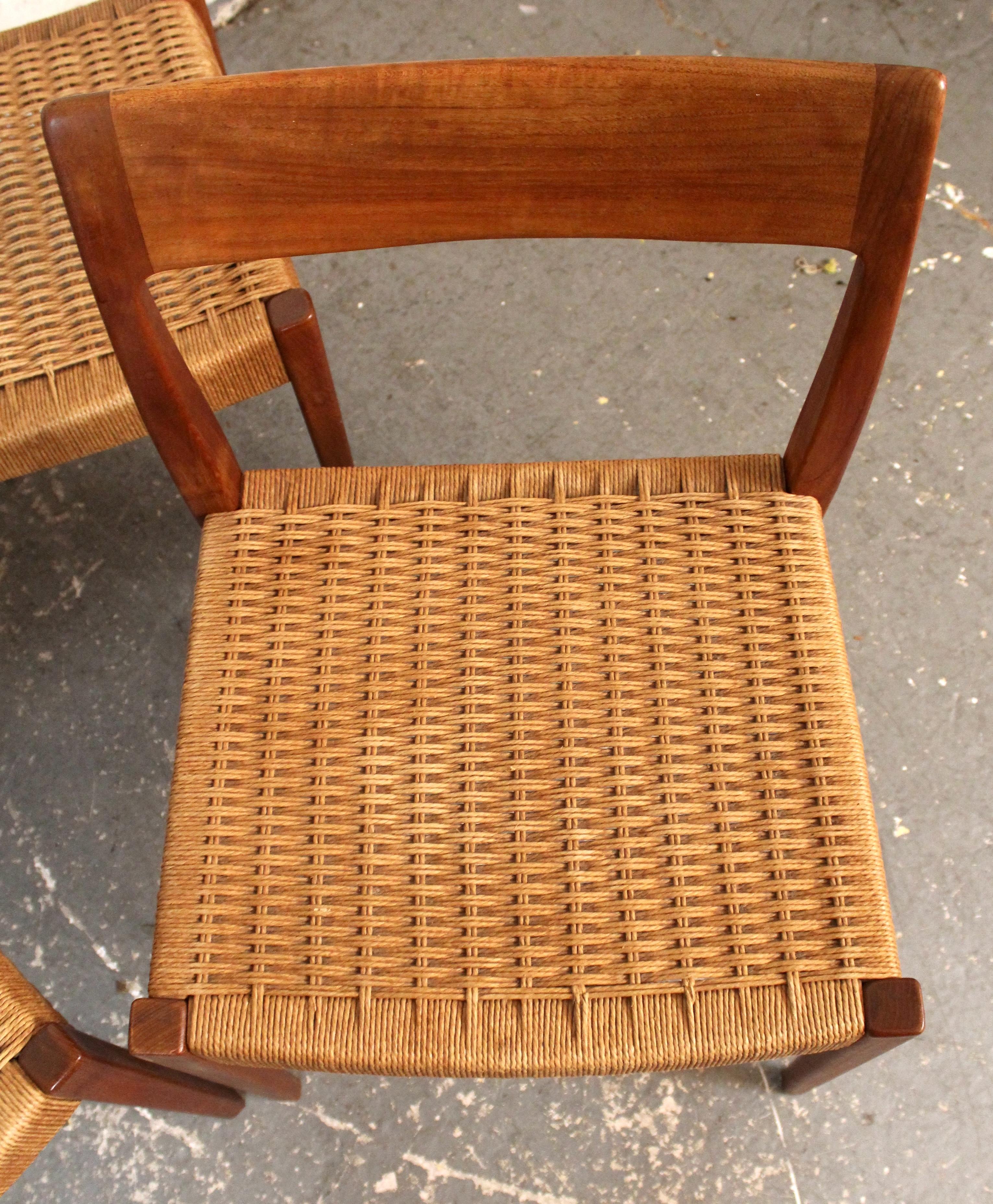 20th Century Set of 6 Mid-Century Danish Papercord 