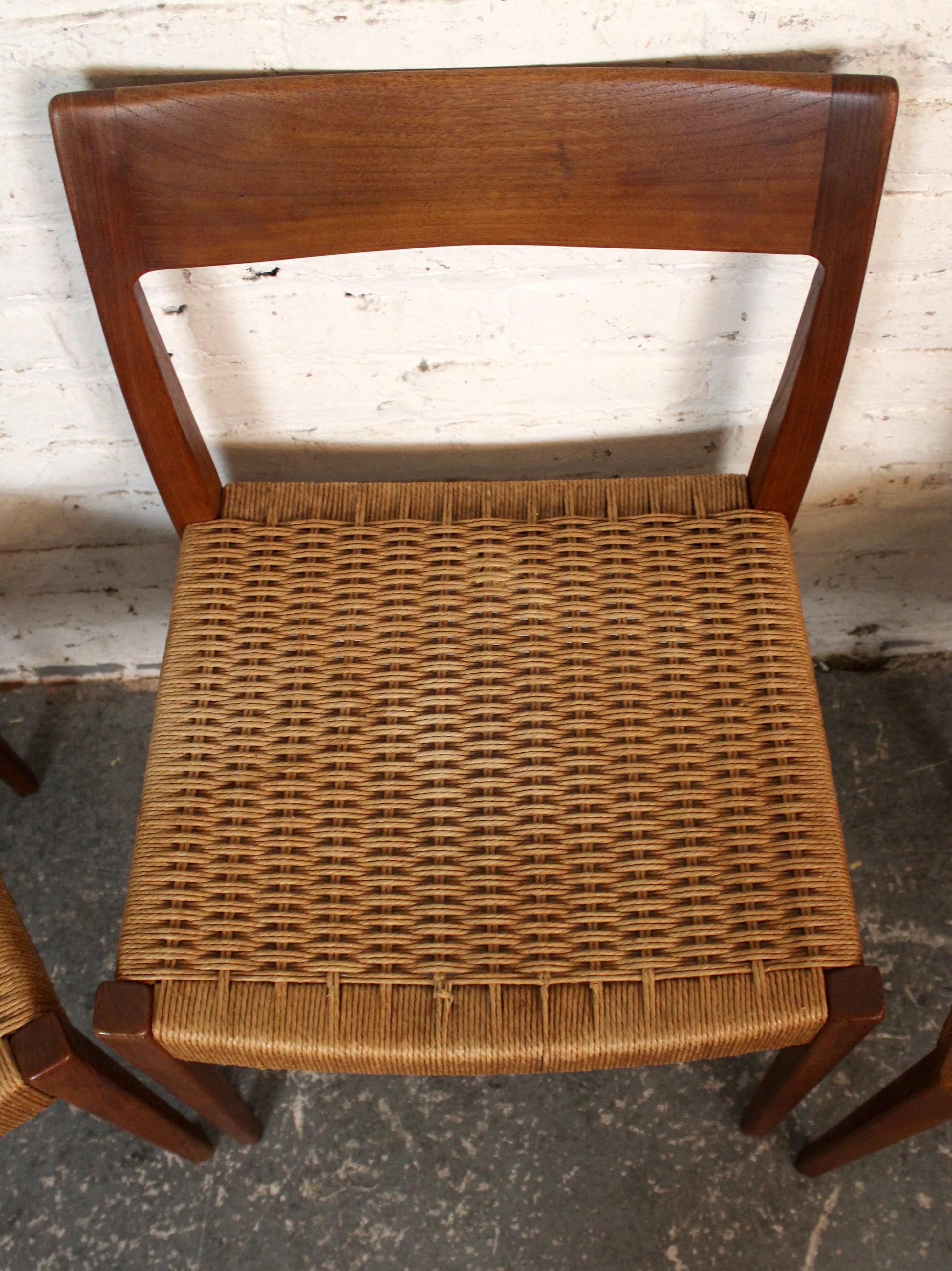 Set of 6 Mid-Century Danish Papercord 