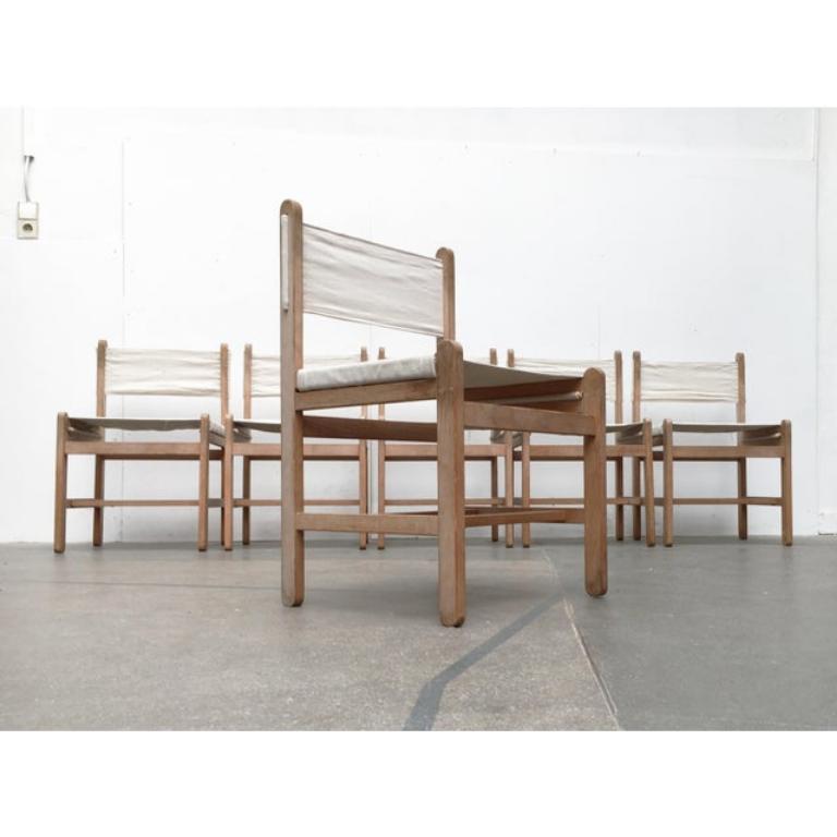 Ensemble de 6 chaises de salle à manger Safari danoises du milieu du siècle par Peters Ole Schiønning en vente 1