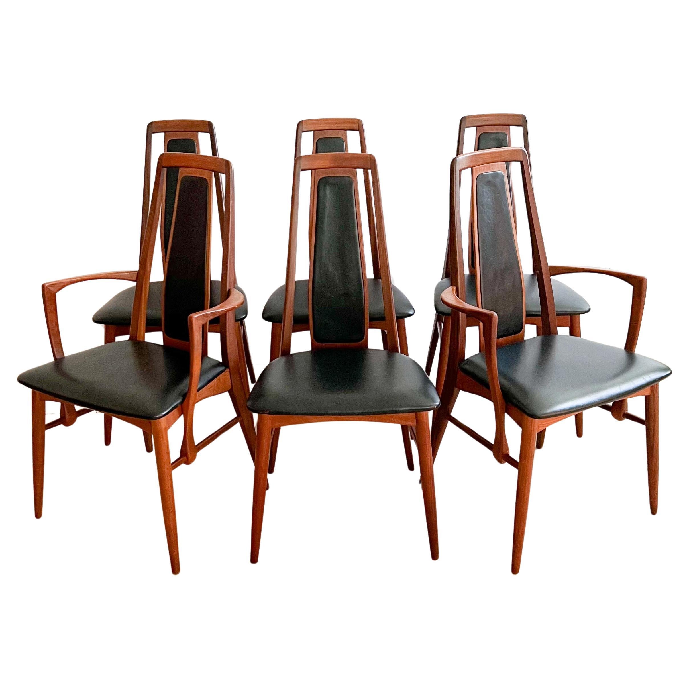 Set of 6 Mid Century Danish Teak Dining Chairs by Niels Koefoed