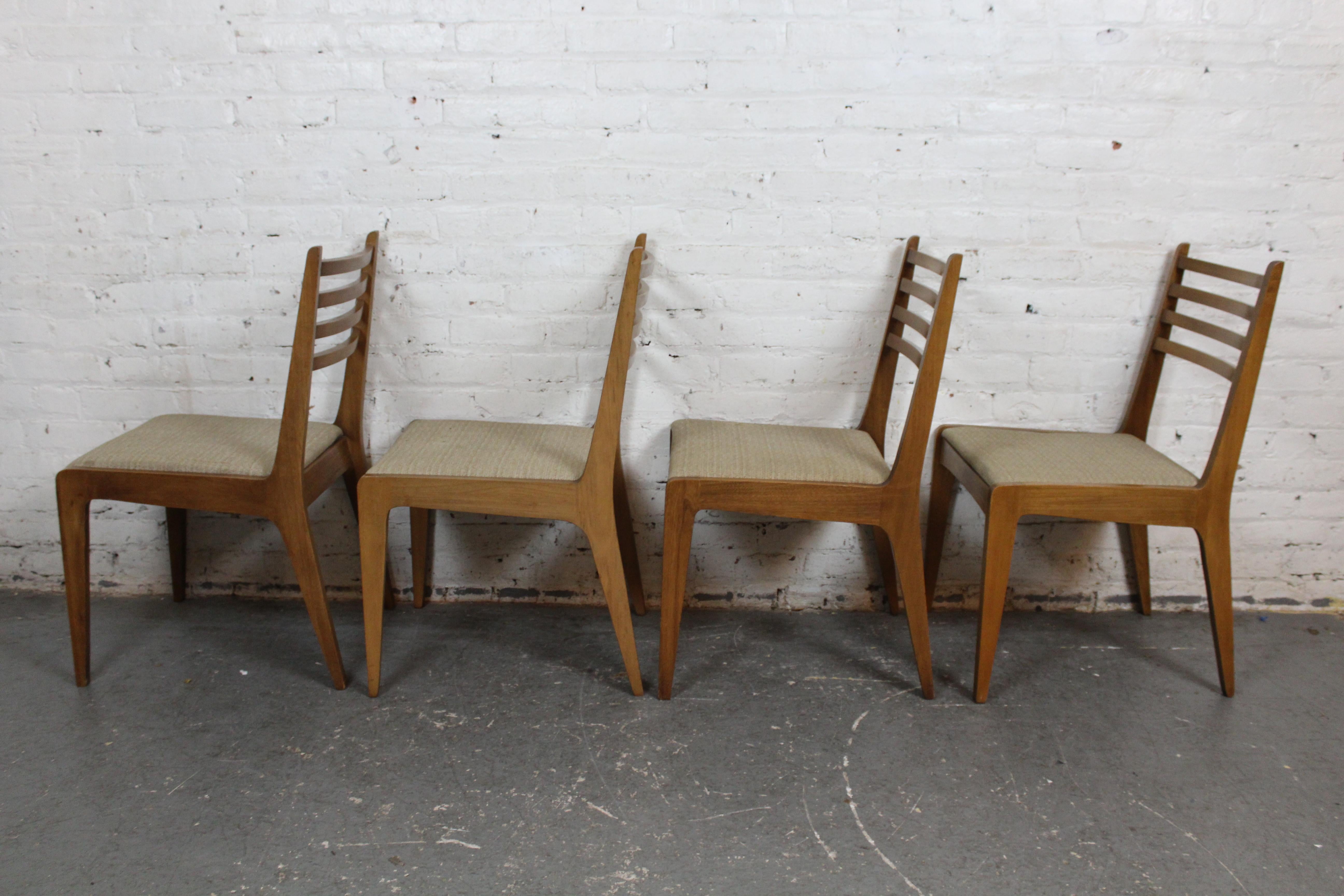 Carved Set of 6 Mid-Century 