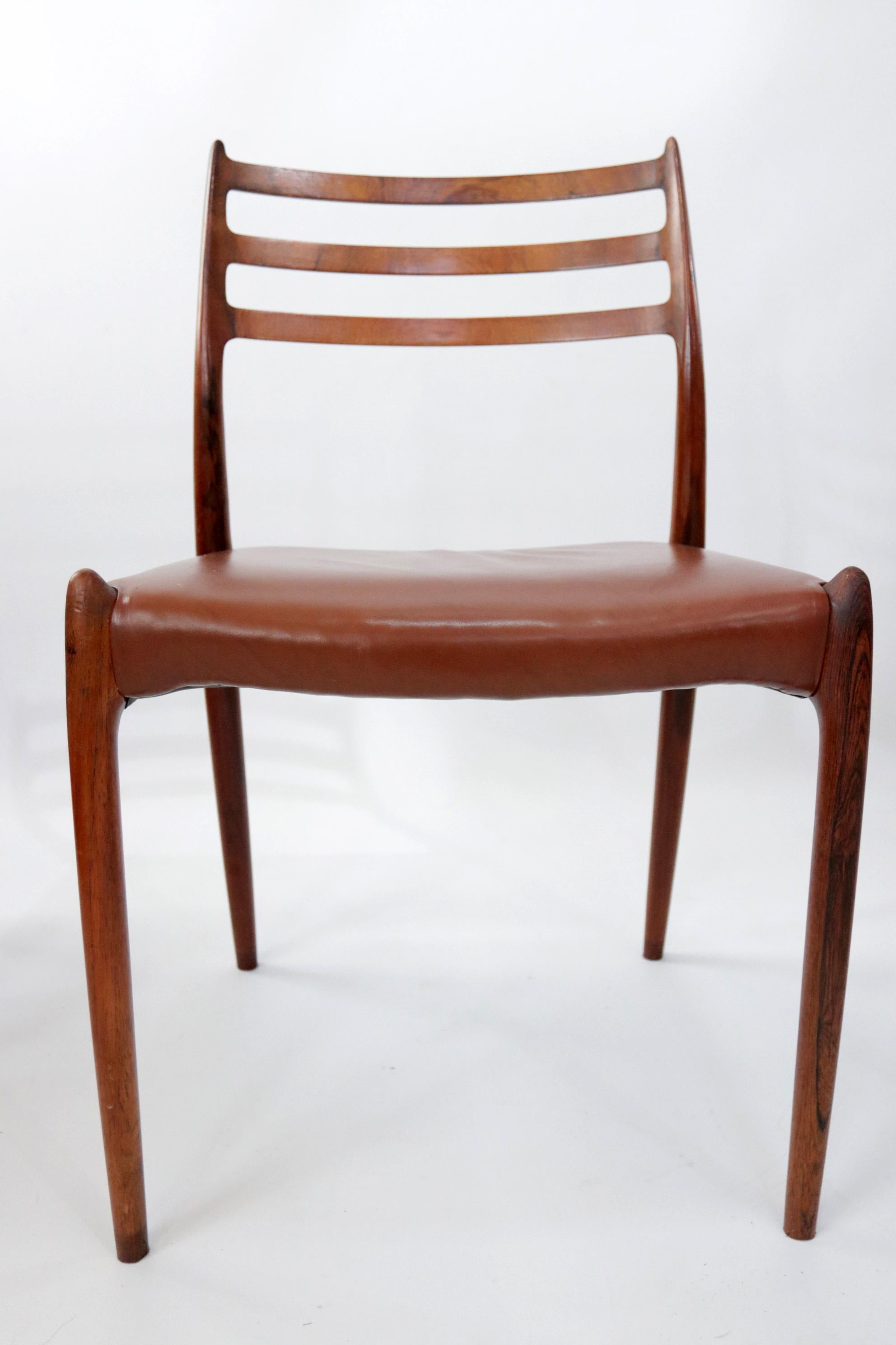 Set of 6 Mid-Century Design Niels Møller Model 78 Rosewood Dining Chairs 3