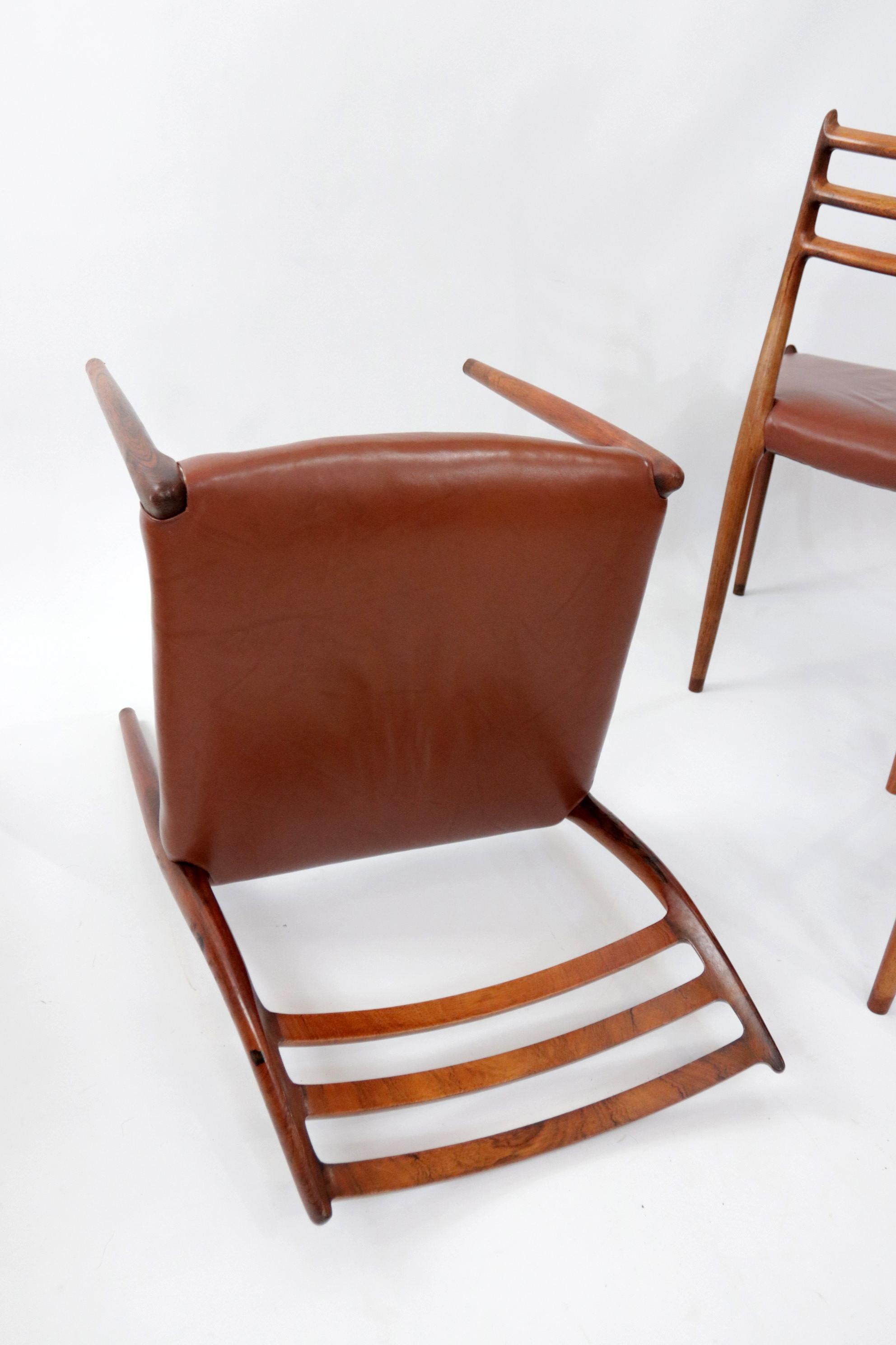 Set of 6 Mid-Century Design Niels Møller Model 78 Rosewood Dining Chairs 9