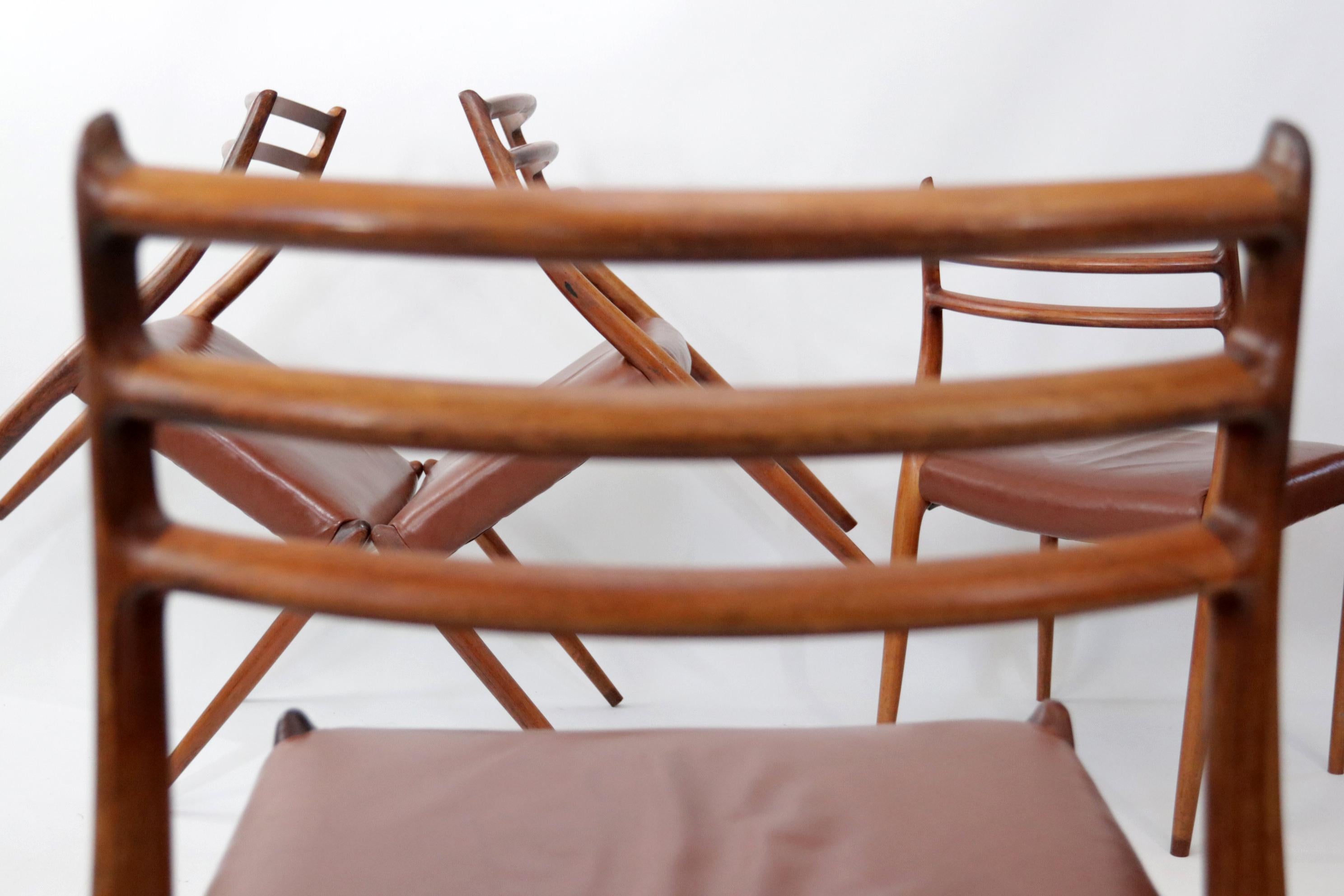 Set of 6 Mid-Century Design Niels Møller Model 78 Rosewood Dining Chairs 12