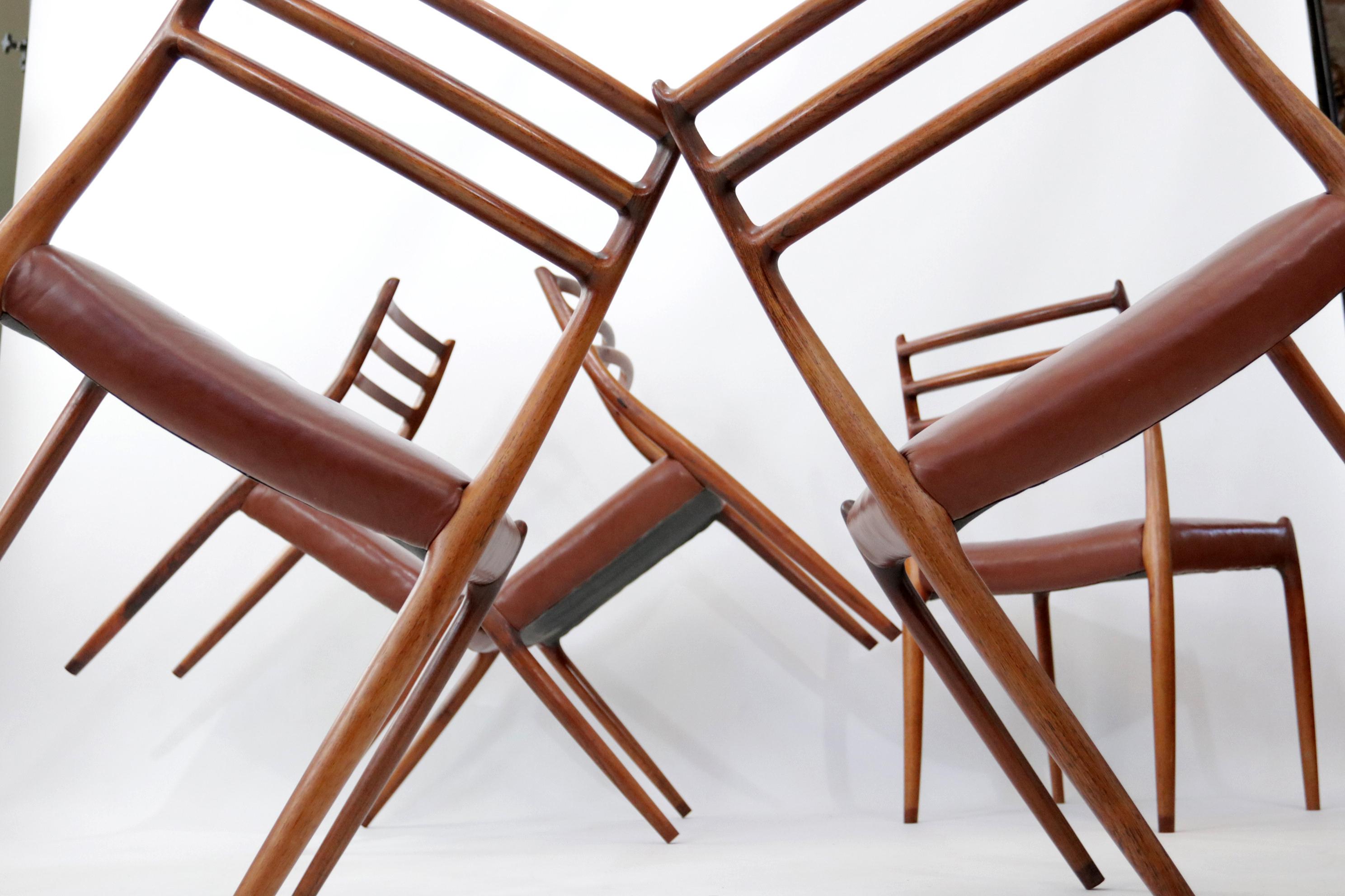 Iconic set of 6 rosewood Niels Otto Møller, Model 78, dining chairs designed in 1962 for J.L. Møllers Møbelfabrik, Denmark. 
In good original condition.


 