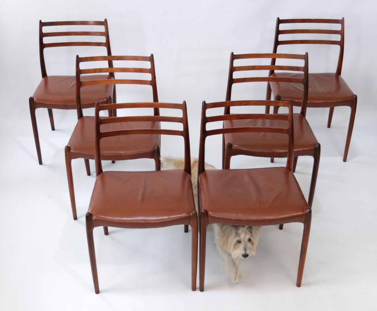 Set of 6 Mid-Century Design Niels Møller Model 78 Rosewood Dining Chairs In Good Condition In Boven Leeuwen, NL
