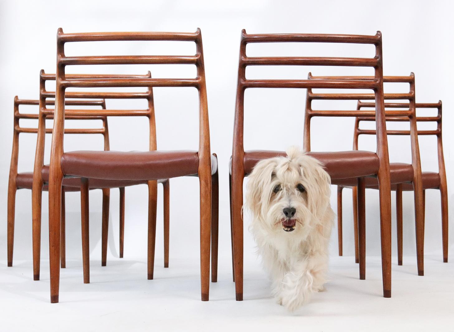 Mid-20th Century Set of 6 Mid-Century Design Niels Møller Model 78 Rosewood Dining Chairs