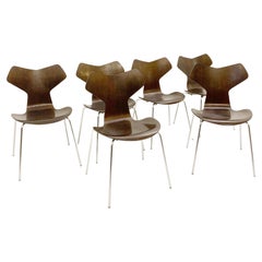 Set of 6 Mid-Century Dining Chairs by Arne Jacobsen for Fritz Hansen, Denmark