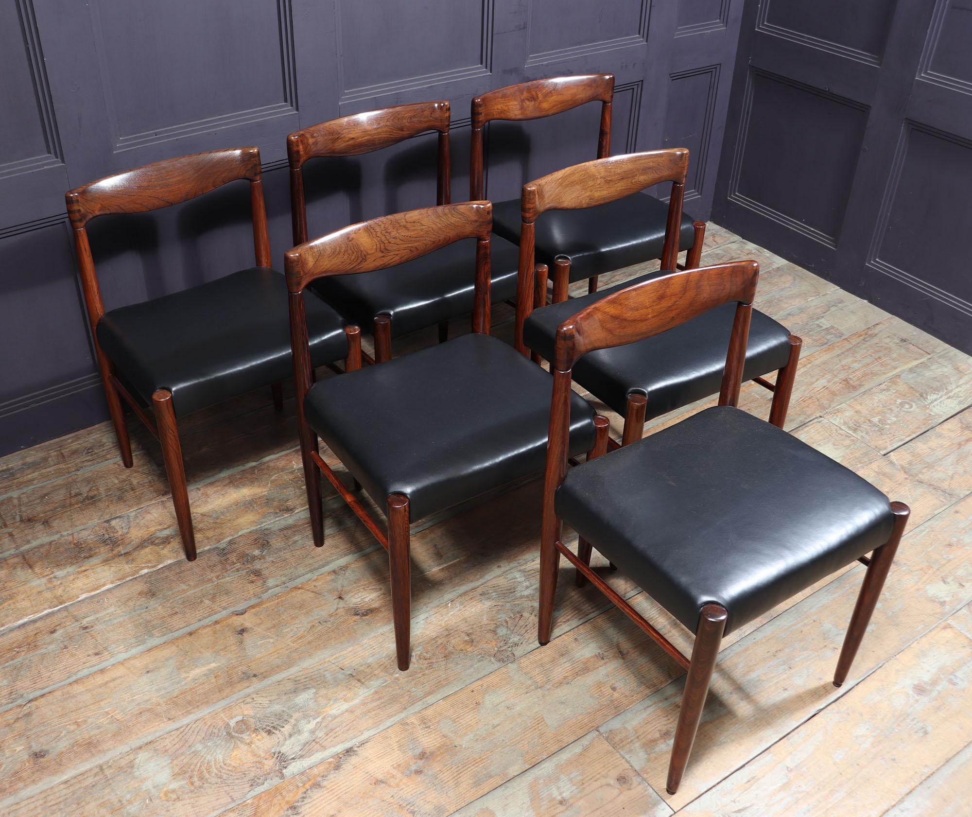 Danish Set of 6 Mid Century Dining Chairs by Bramin