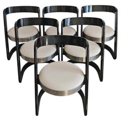 Set of 6 Mid Century Dining Chairs by Willy Rizzo for Mario Sabot, Italy 1970s