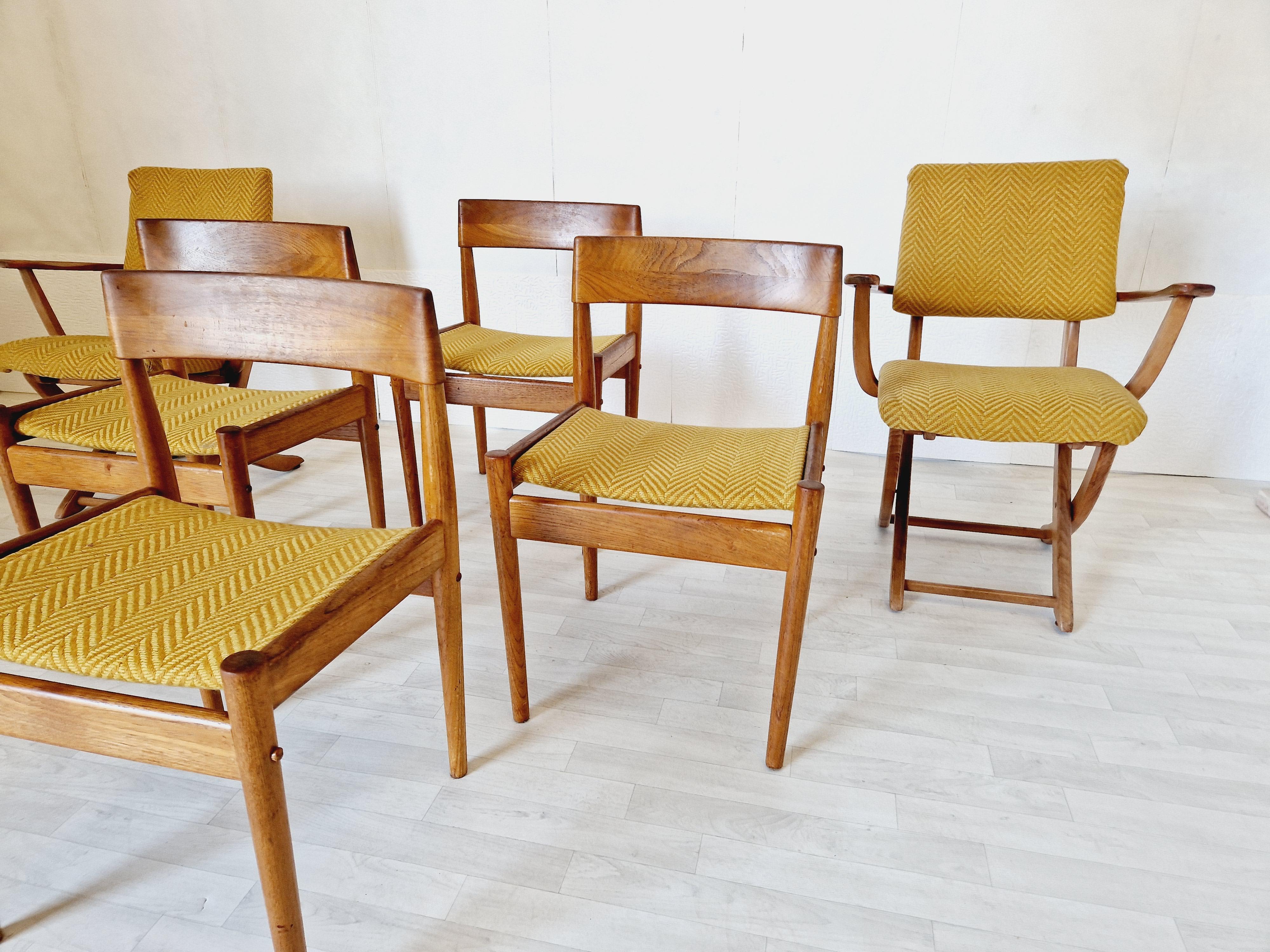 Set of 6 Mid Century Dining Chairs Grete Jalk for Poul Jeppesen  For Sale 4