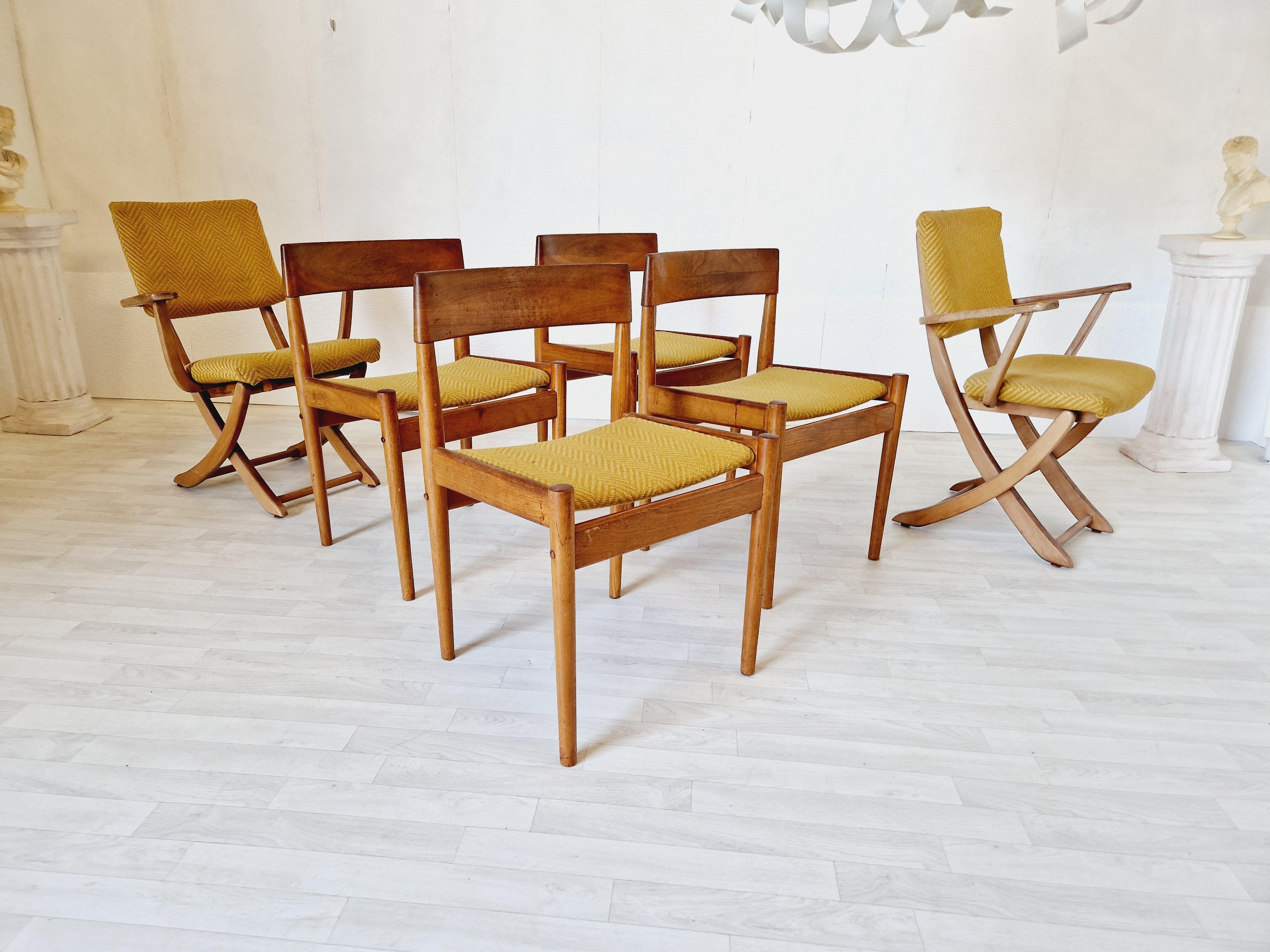Set of 6 Mid Century Dining Chairs Grete Jalk for Poul Jeppesen  For Sale 1