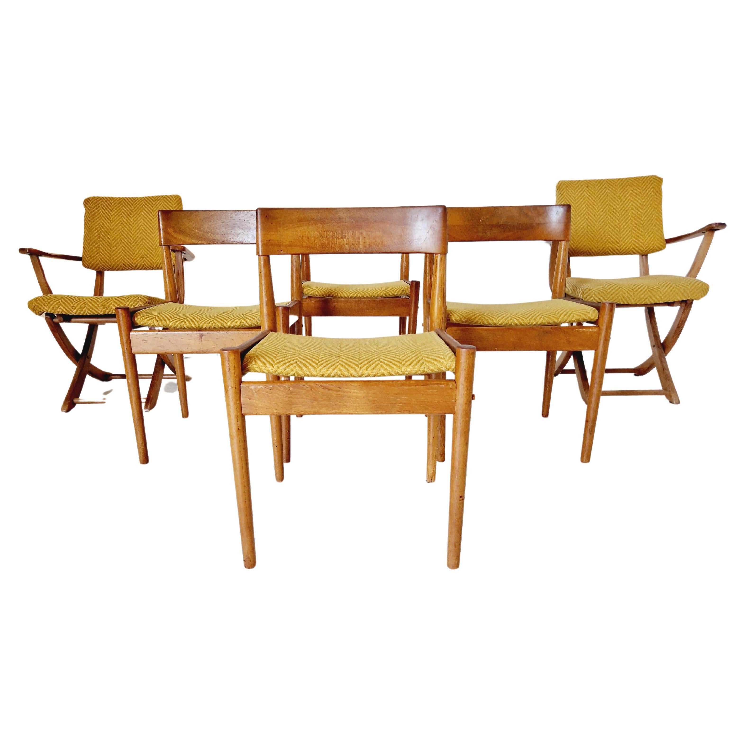 Ensemble de 6 chaises de salle à manger du milieu du siècle Grete Jalk pour Poul Jeppesen 