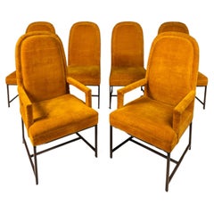 Set of 6 Mid-Century Dining Chairs in the manner of Milo Baughman Style, c. 1960