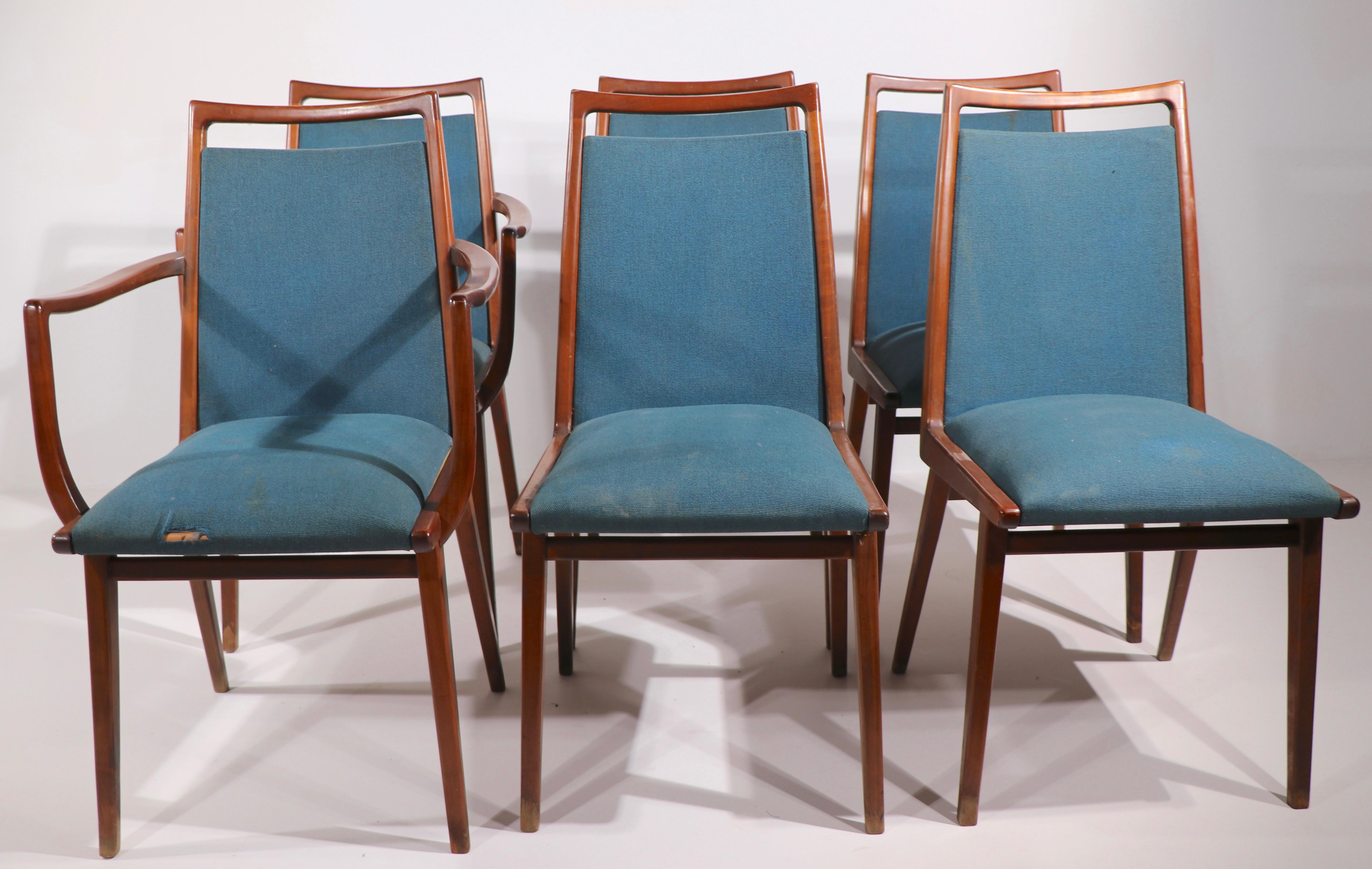 Mid-20th Century Set of 6 Mid Century Dining Chairs Made in Germany by Casala For Sale