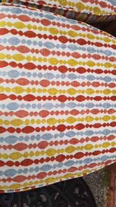 Set of 6 Midcentury Dining Chairs, Multicolored Upholstery
