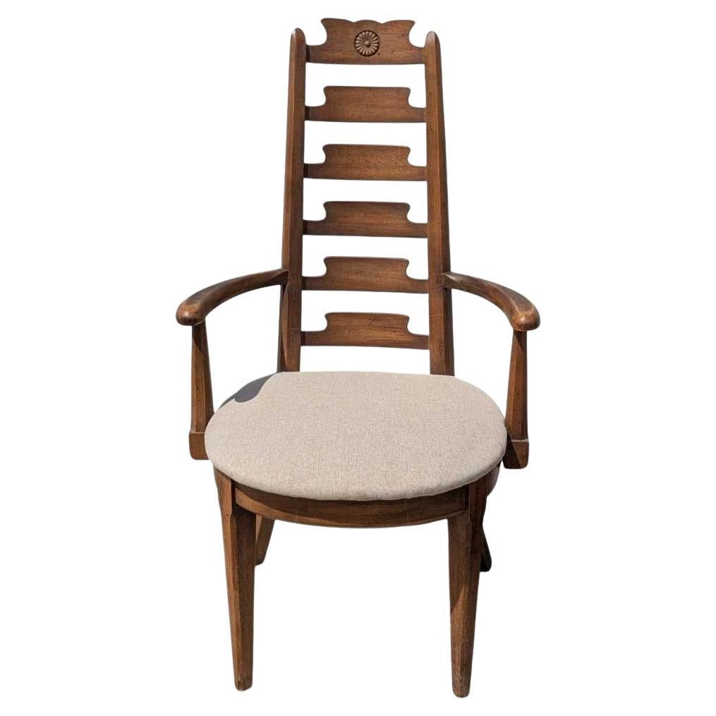 American Set of 6 Mid Century Dining Chairs, Wood, Walnut Finish, USA, c. 1960s For Sale