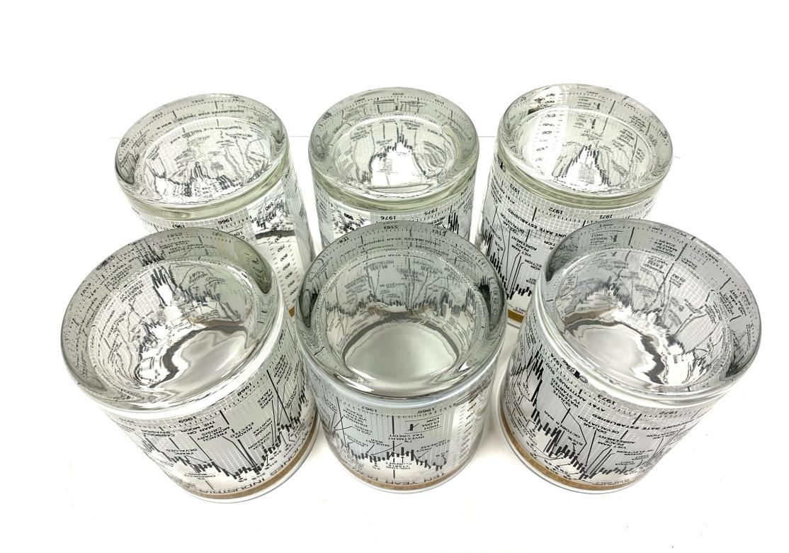 Set Of 6 Mid Century DOB Commemorative Stock Market Glasses 1966-1976 For Sale 7