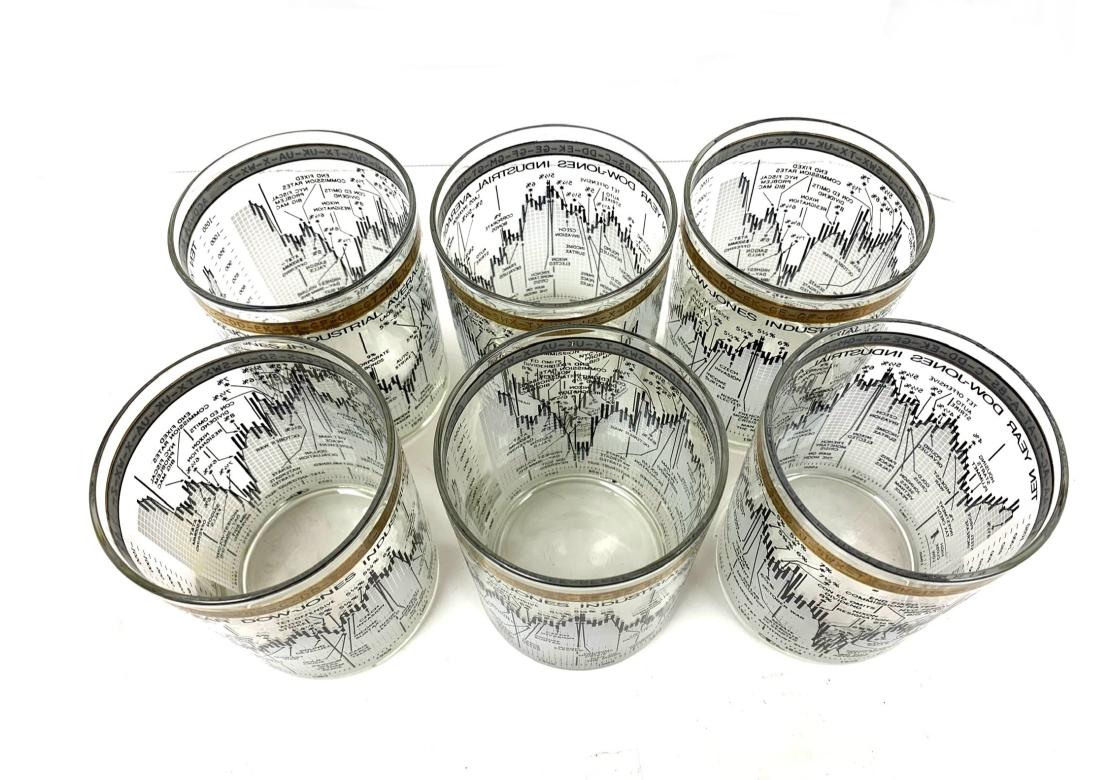 Set Of 6 Mid Century DOB Commemorative Stock Market Glasses 1966-1976 For Sale 8
